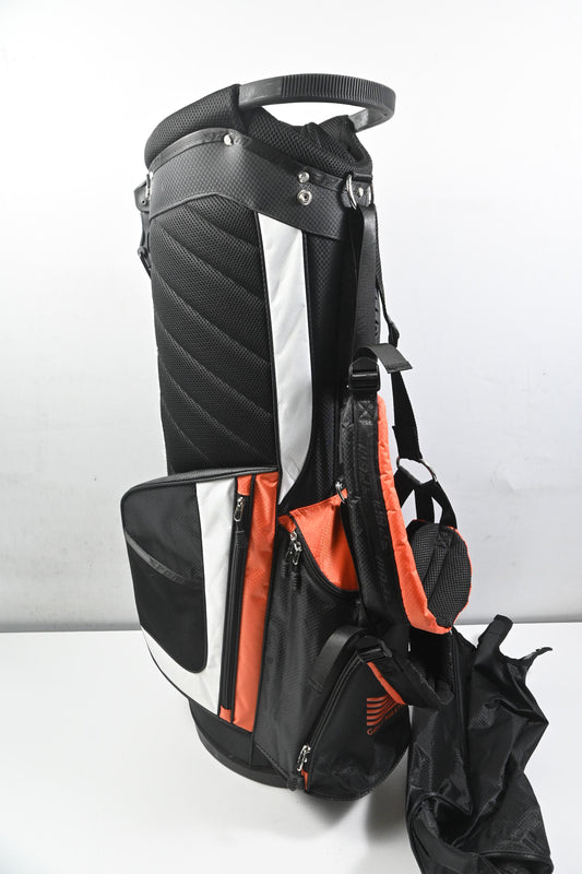 Pro GolfMaster Stand Bag / 14-Way Divider / Black, White, Orange