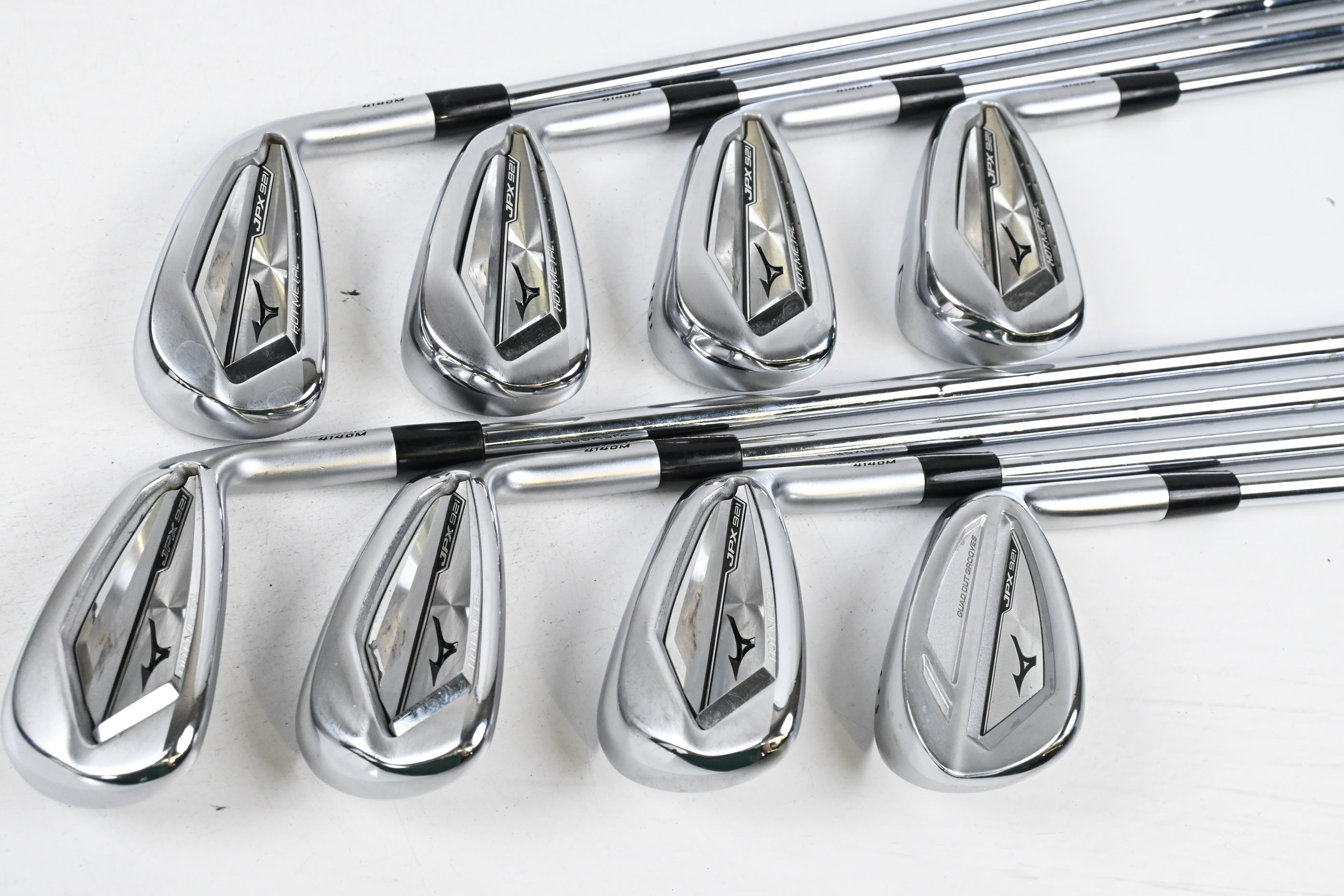 Mizuno JPX 921 Hot Metal Irons / 4-PW+GW / Stiff Flex KBS Tour 120 Shafts
