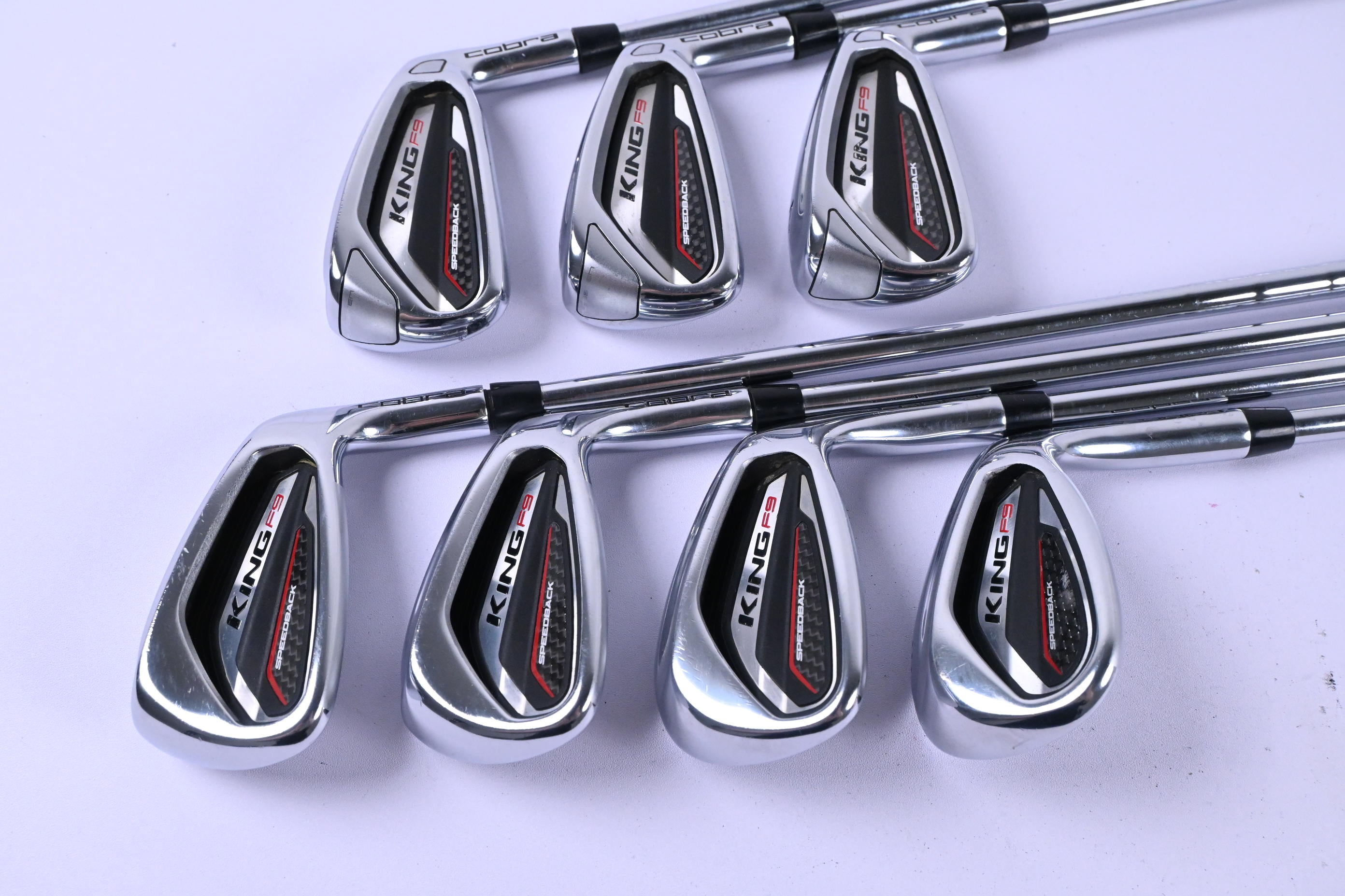 Cobra King F9 Irons / 5-PW+SW / Regular Flex KBS Tour 90 Shafts