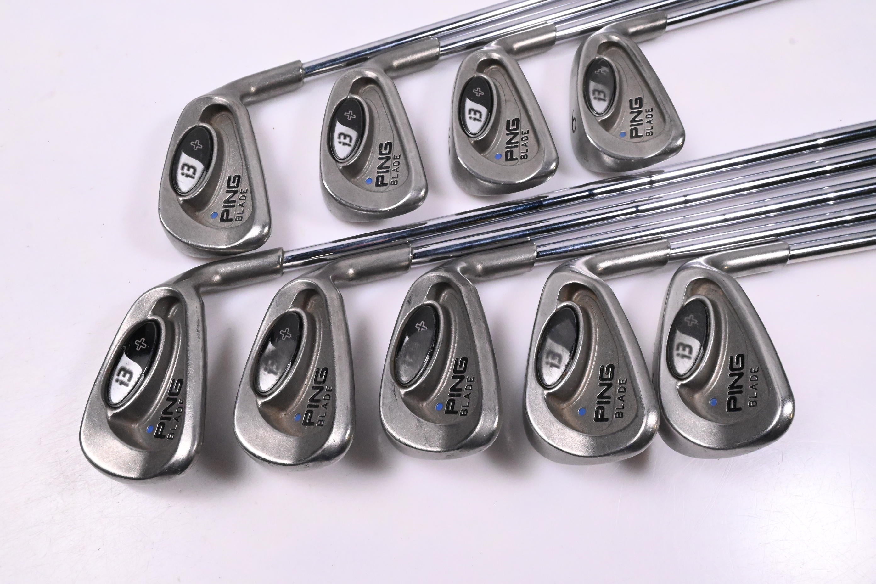 Ping i3+ Irons / 3-PW+SW / Blue Dot / Stiff Flex Ping Z-Z 65 Shafts