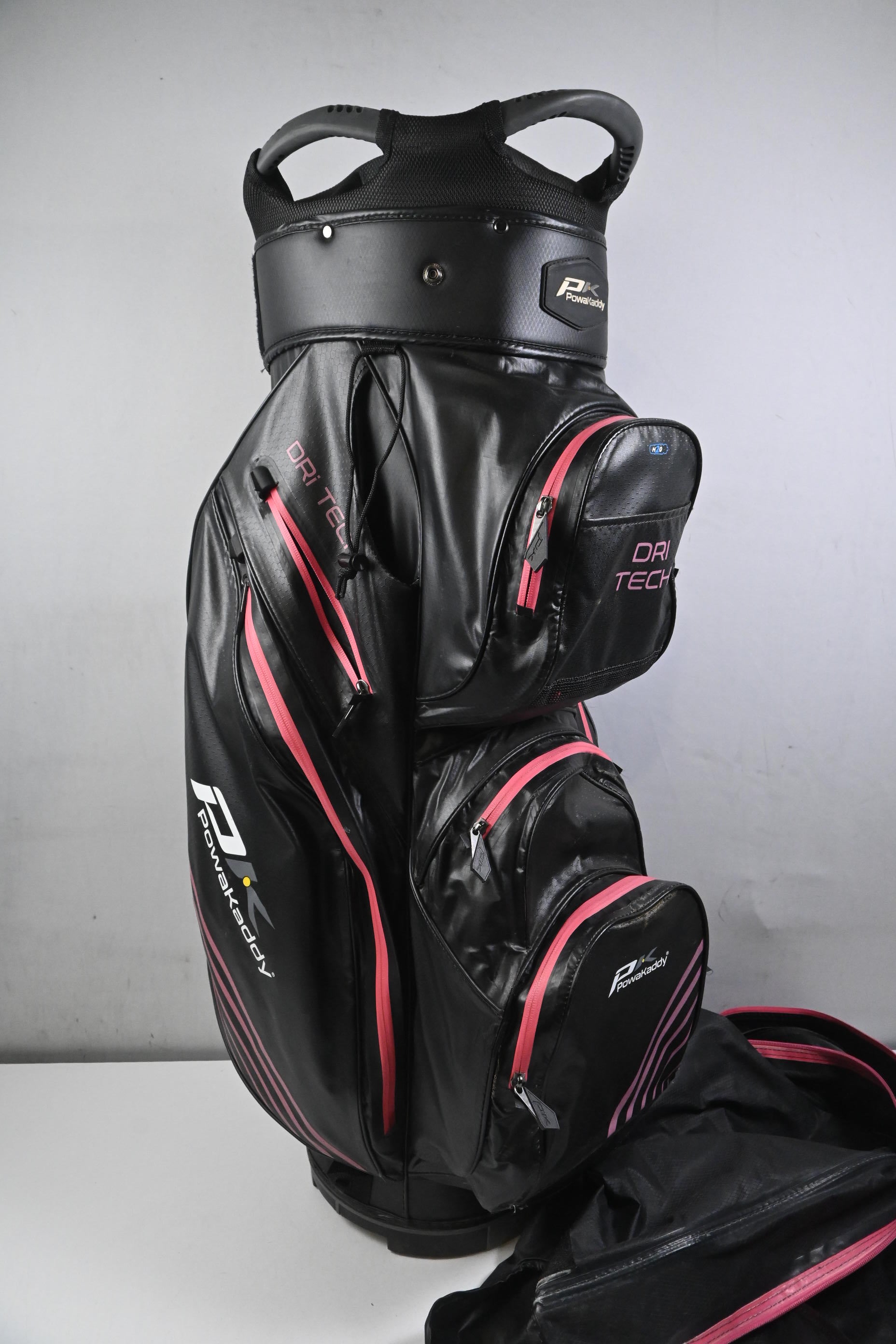 Powakaddy  Dri Tech Cart Bag / 14-Way Divider / Black & Pink