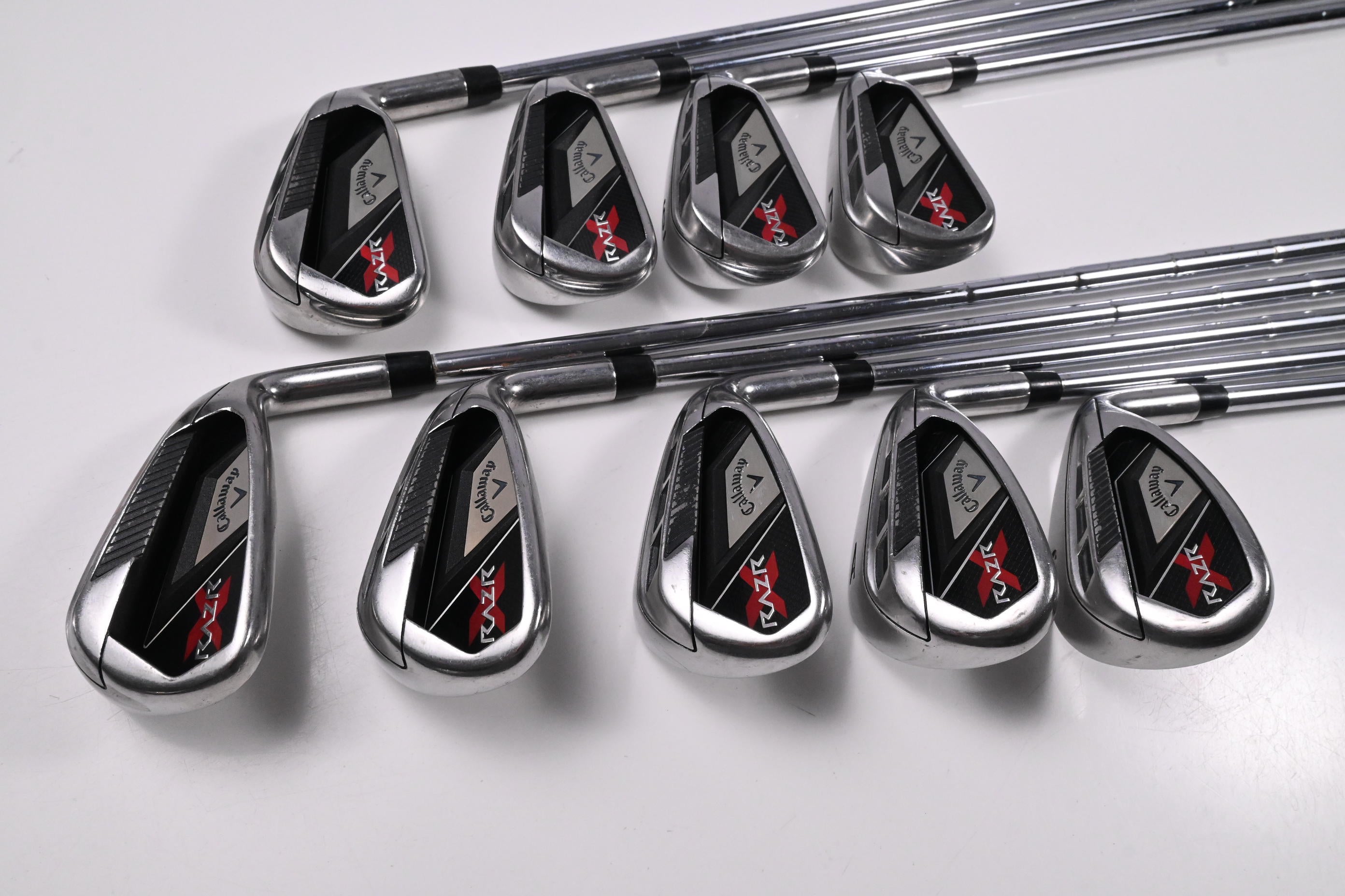 Callaway RAZR X Irons / 4-PW+AW+SW / Stiff Flex Steel Shafts