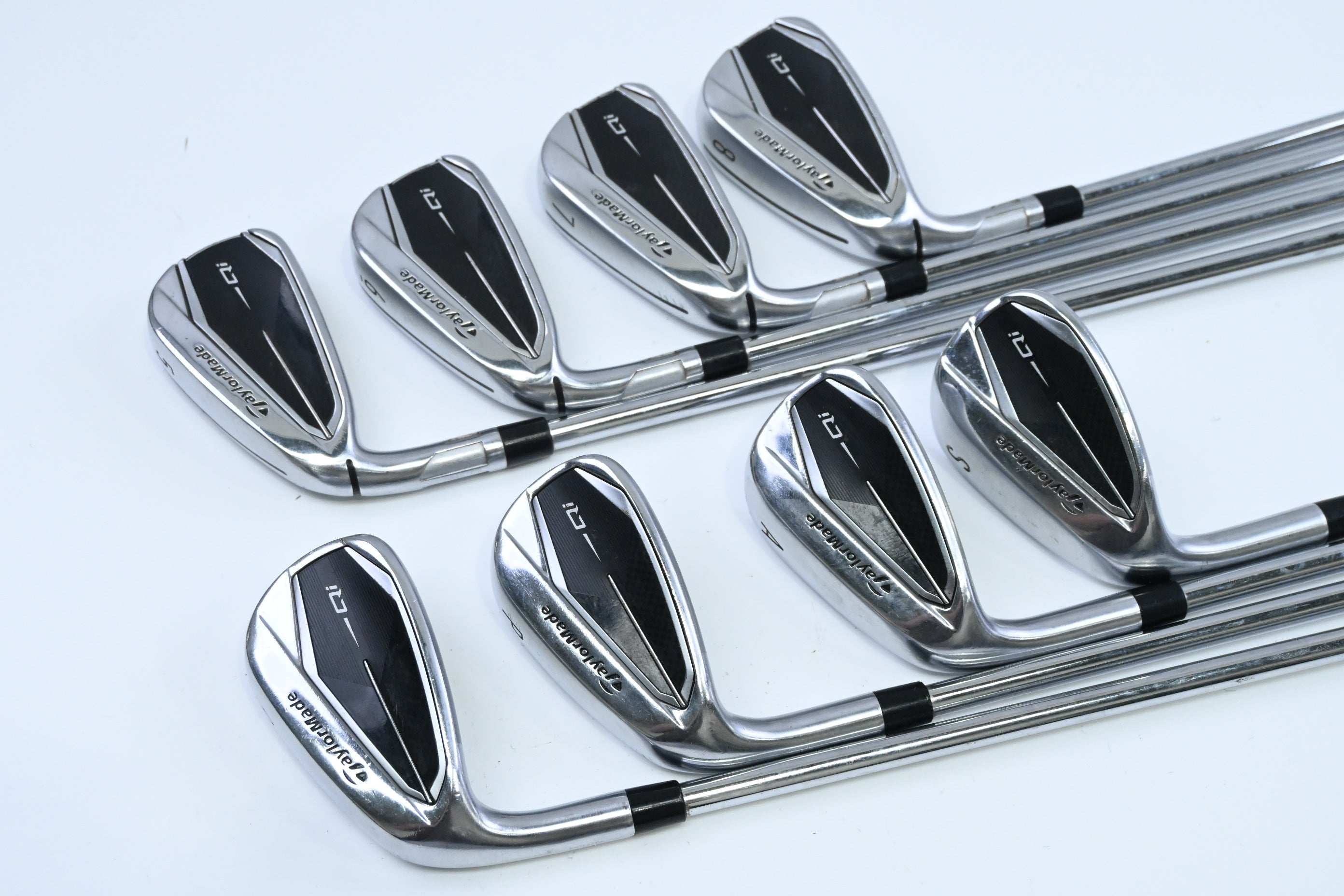 Left Hand Taylormade Qi Irons / 5-PW+AW+SW / Regular Flex KBS Max MT 85 Shafts