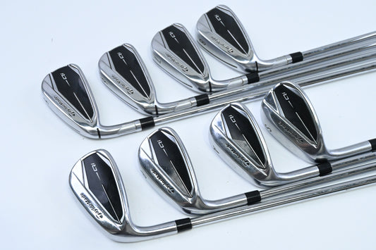 Left Hand Taylormade Qi Irons / 5-PW+AW+SW / Regular Flex KBS Max MT 85 Shafts