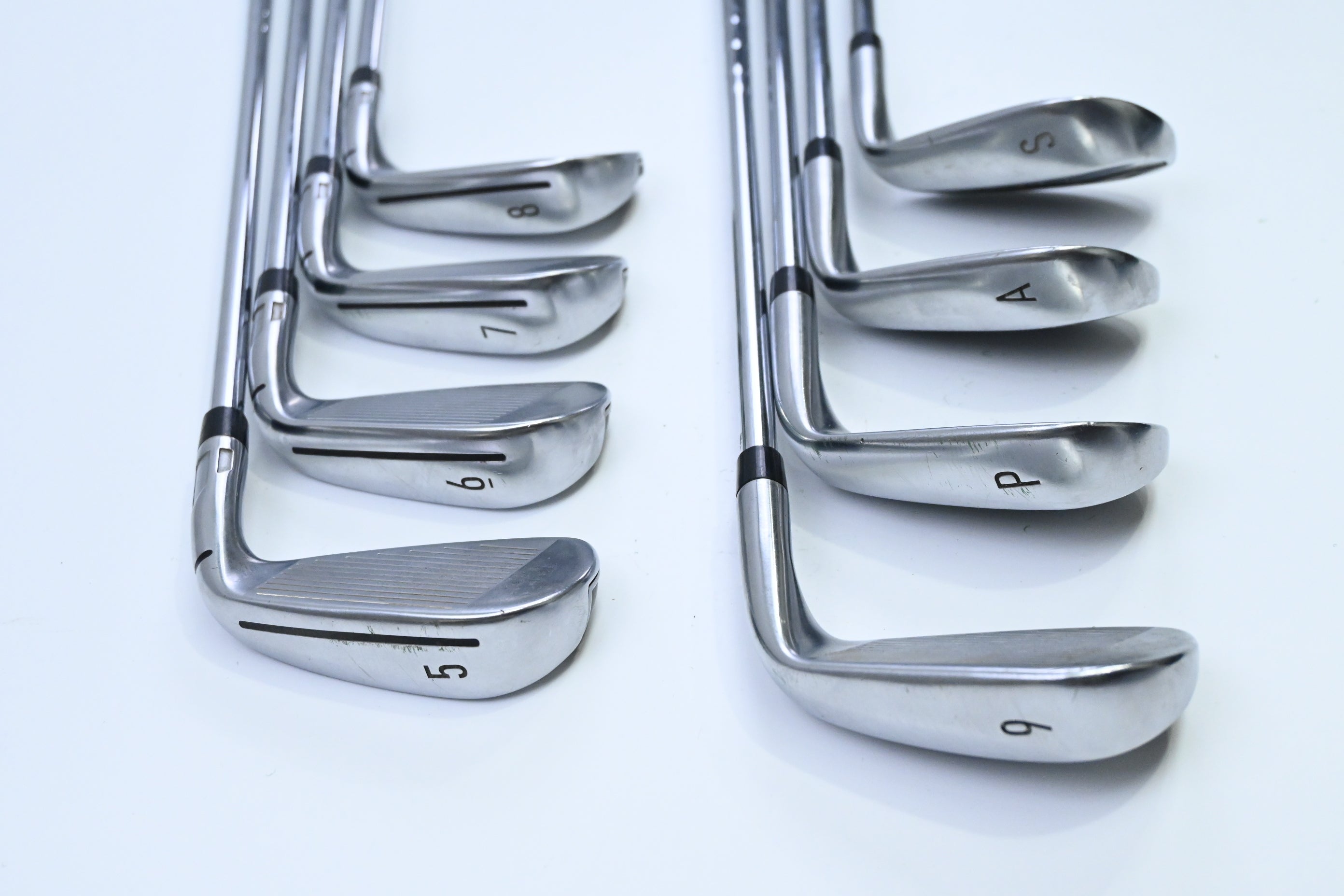 Left Hand Taylormade Qi Irons / 5-PW+AW+SW / Regular Flex KBS Max MT 85 Shafts