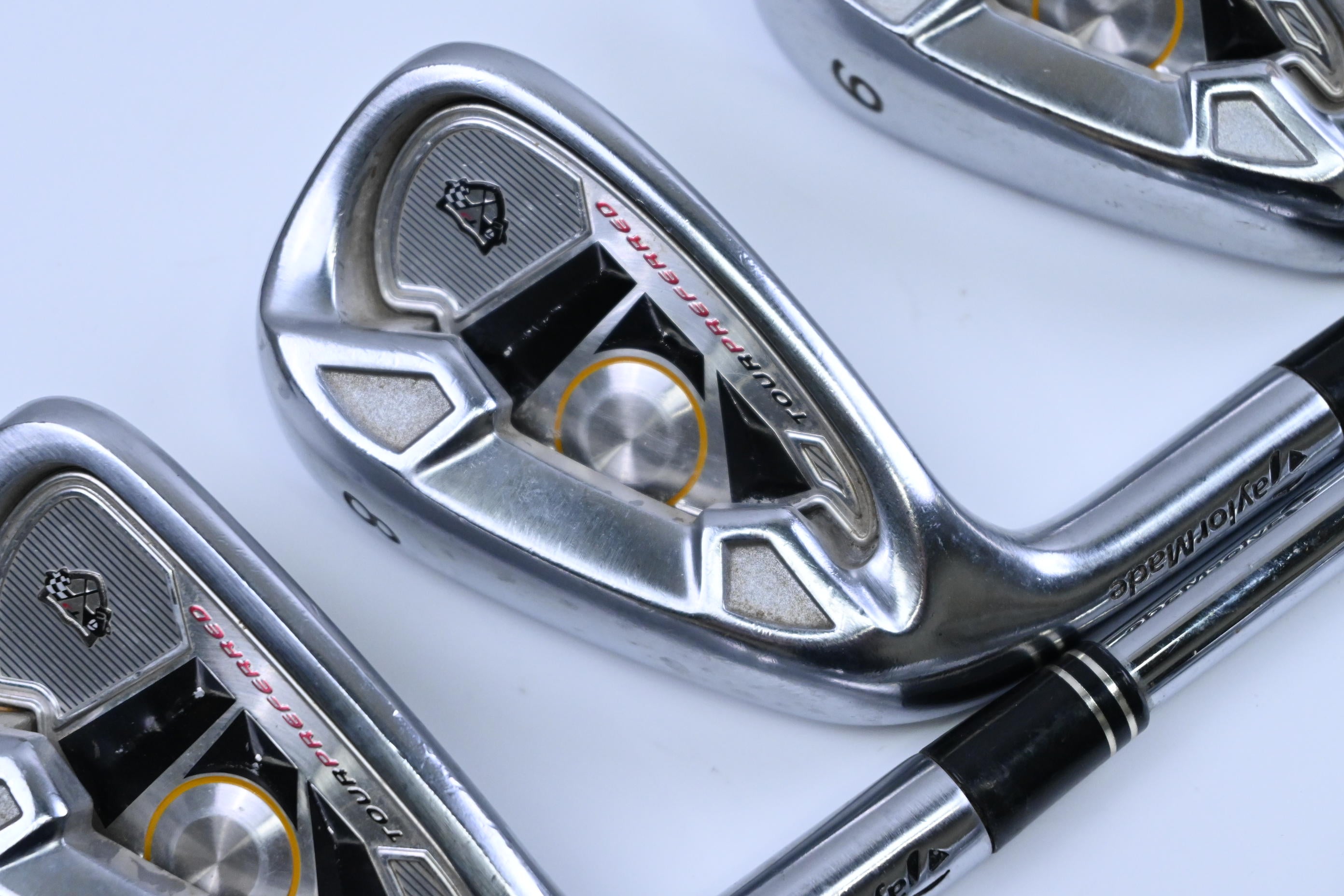 Left Hand Taylormade Tour Preferred TP 2009 Irons / 3-PW / Stiff Flex DG Shafts