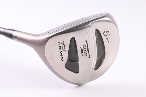 Left Hand Mizuno T-Zoid Forged #5 Wood / 18 Degree / Stiff Flex Technoflex Gold