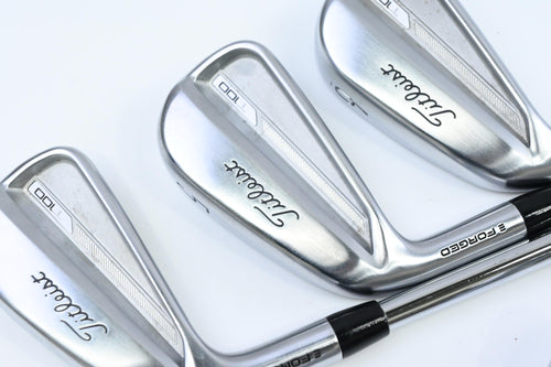Left Hand Titleist T100 2023 Irons / 4-PW / X-Flex AMT White X100 Shafts