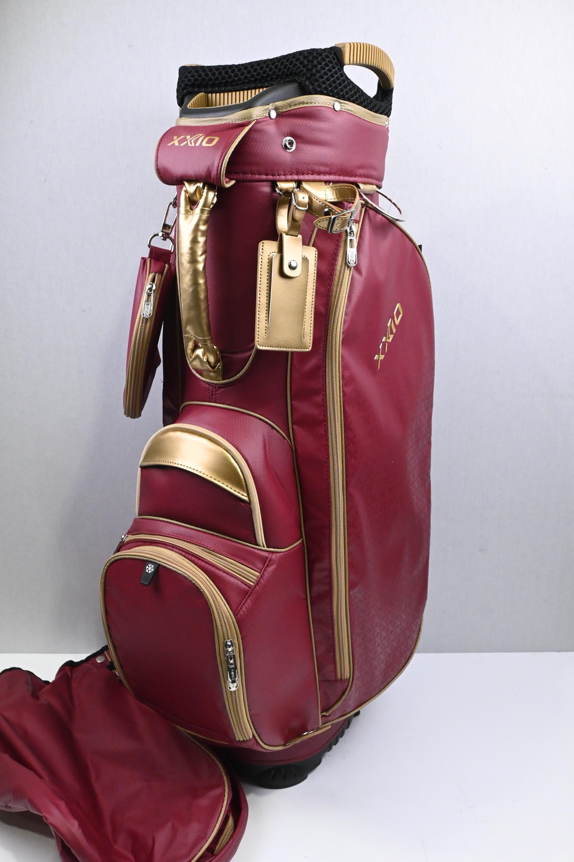 XXIO 2022 Cart Bag / 15-Way Divider / Burgundy & Gold