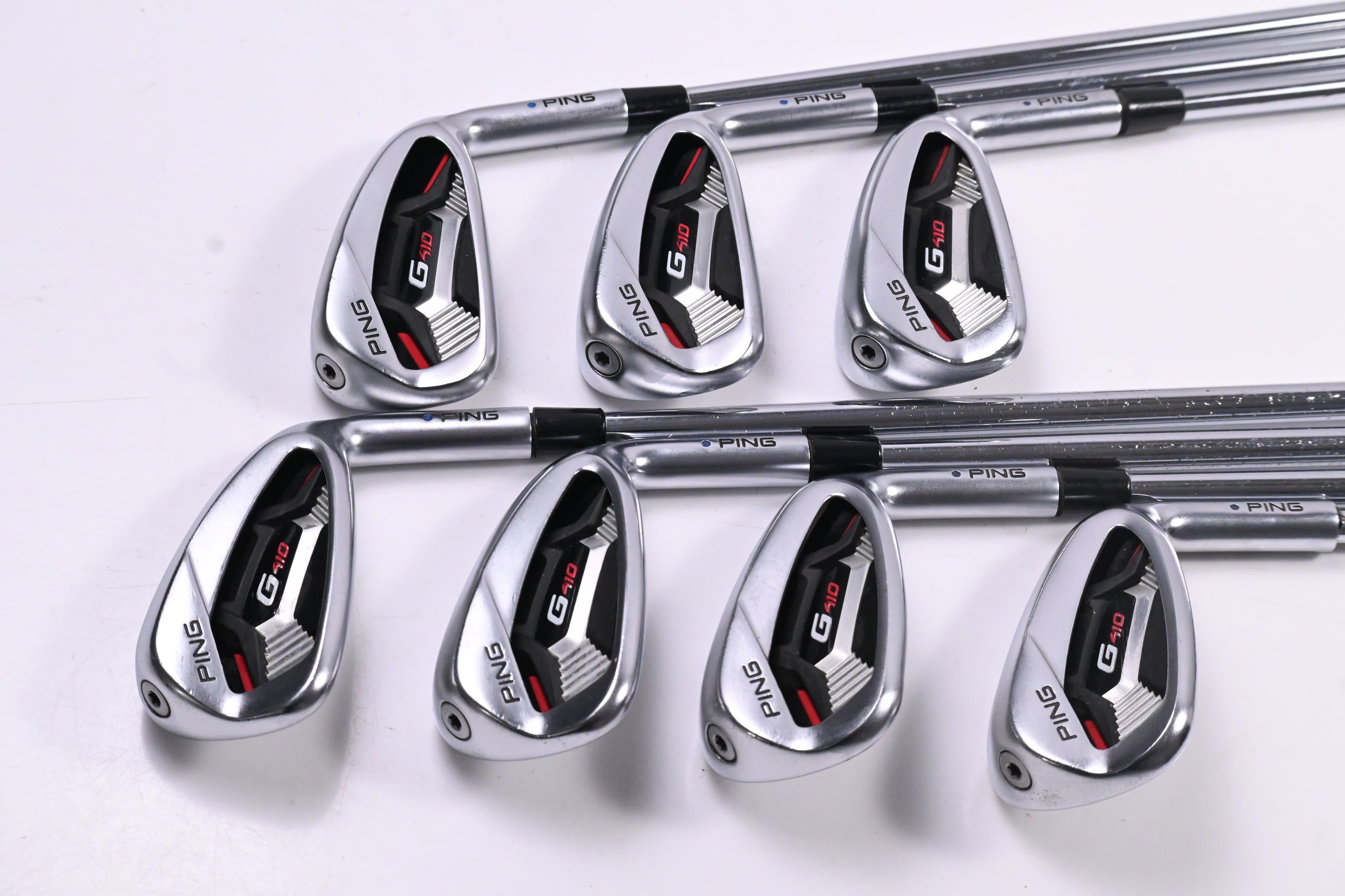 Ping G410 Irons / 5-PW+UW / Blue Dot / Regular Flex Dynamic Gold 105 R300 Shafts