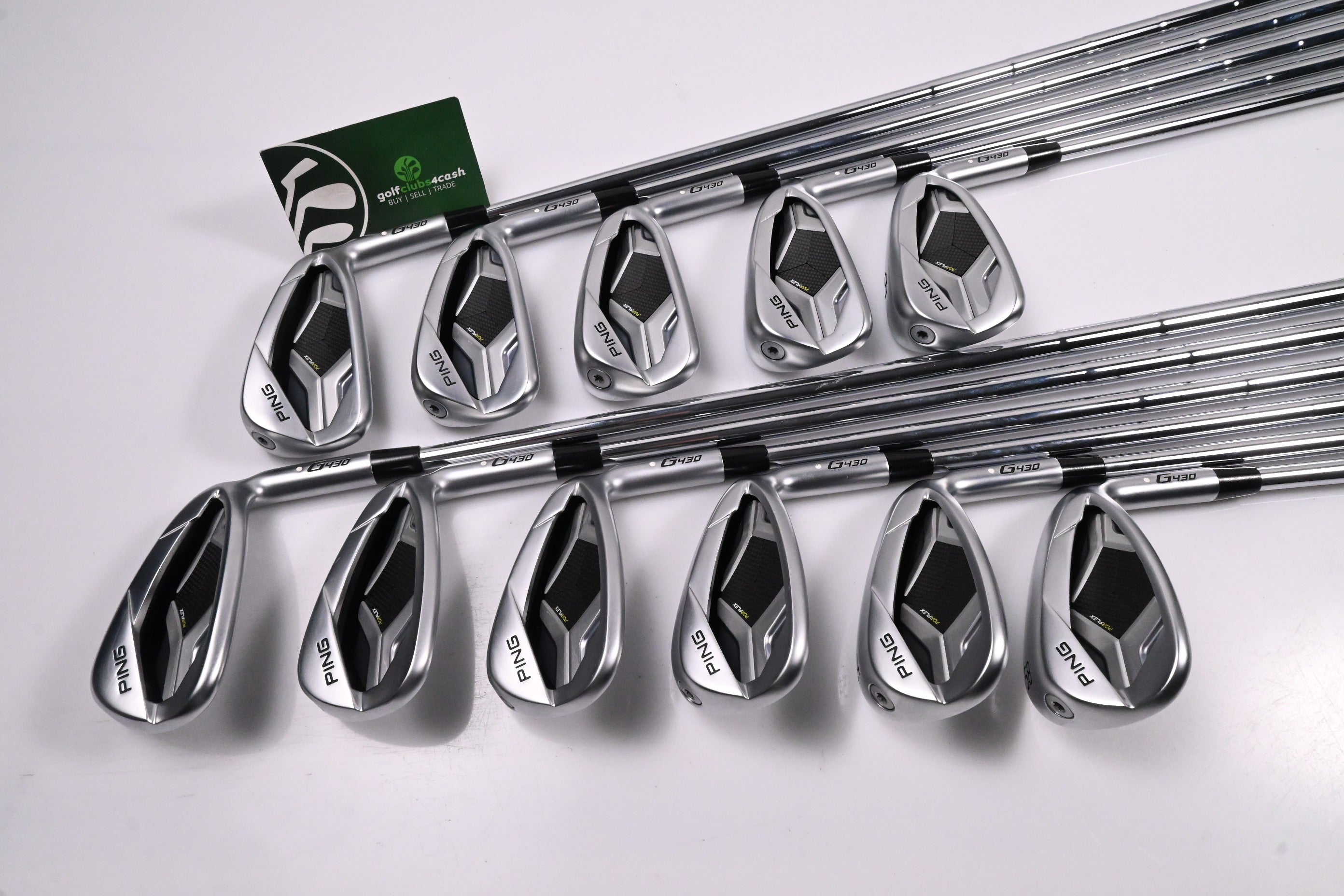 Ping G430 Irons / 4-PW+45°+50°+54°+58° / White Dot / Stiff Flex Dynamic Gold 120