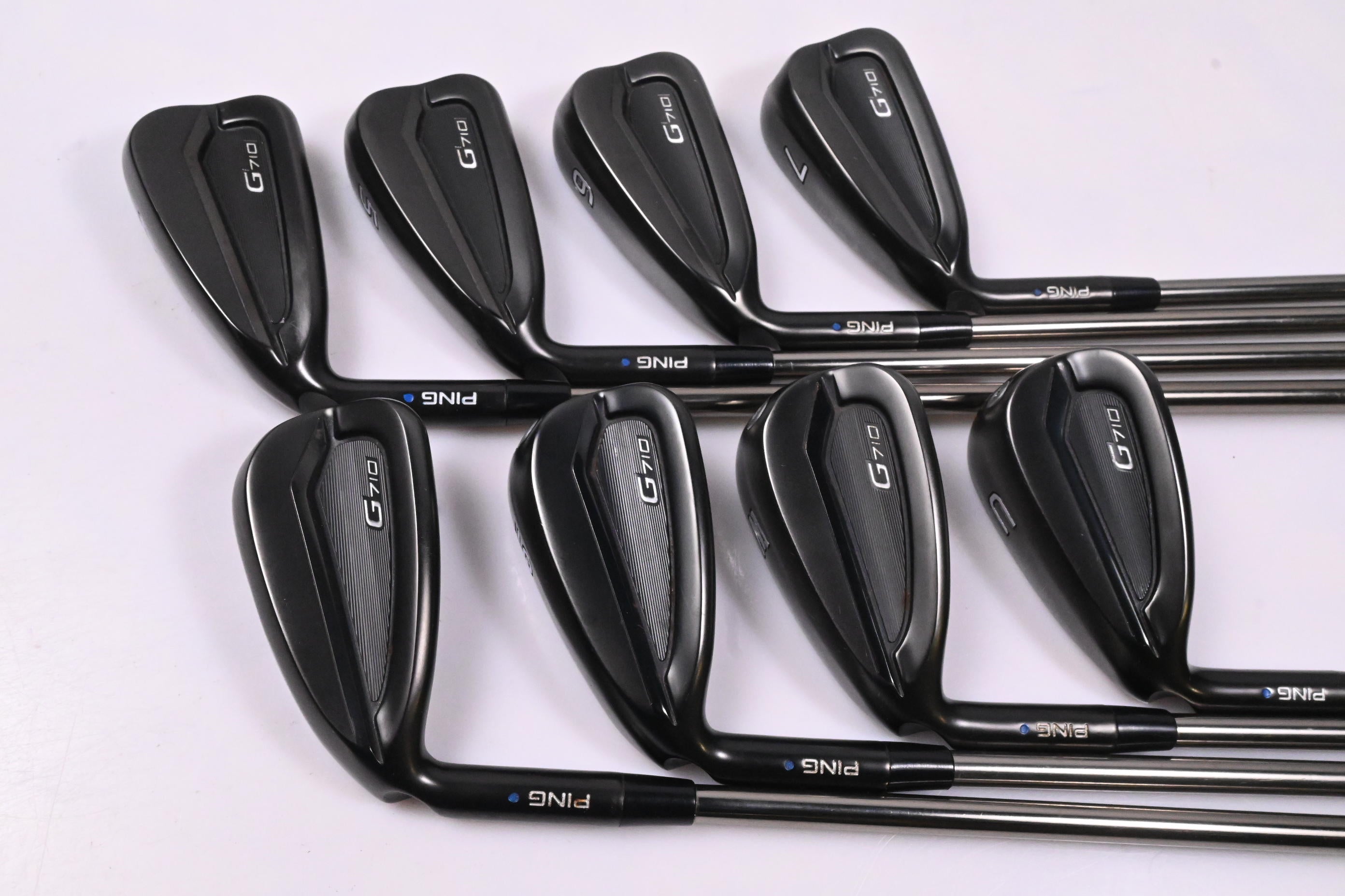 Left Hand Ping G710 Irons / 4-PW+GW / Blue Dot / Regular Flex UST Recoil ES780