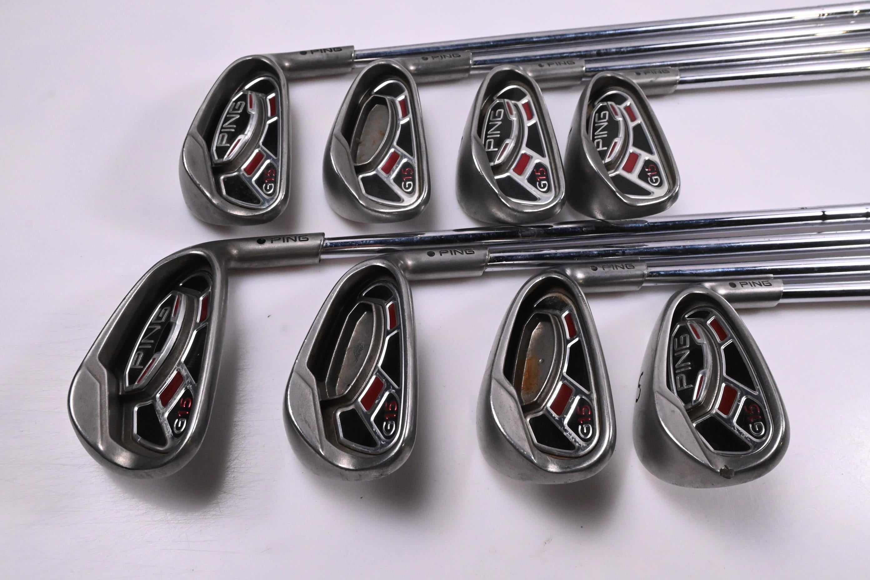Ping G15 Irons / 4-PW+SW / Black Dot / Regular Flex Steel Shafts
