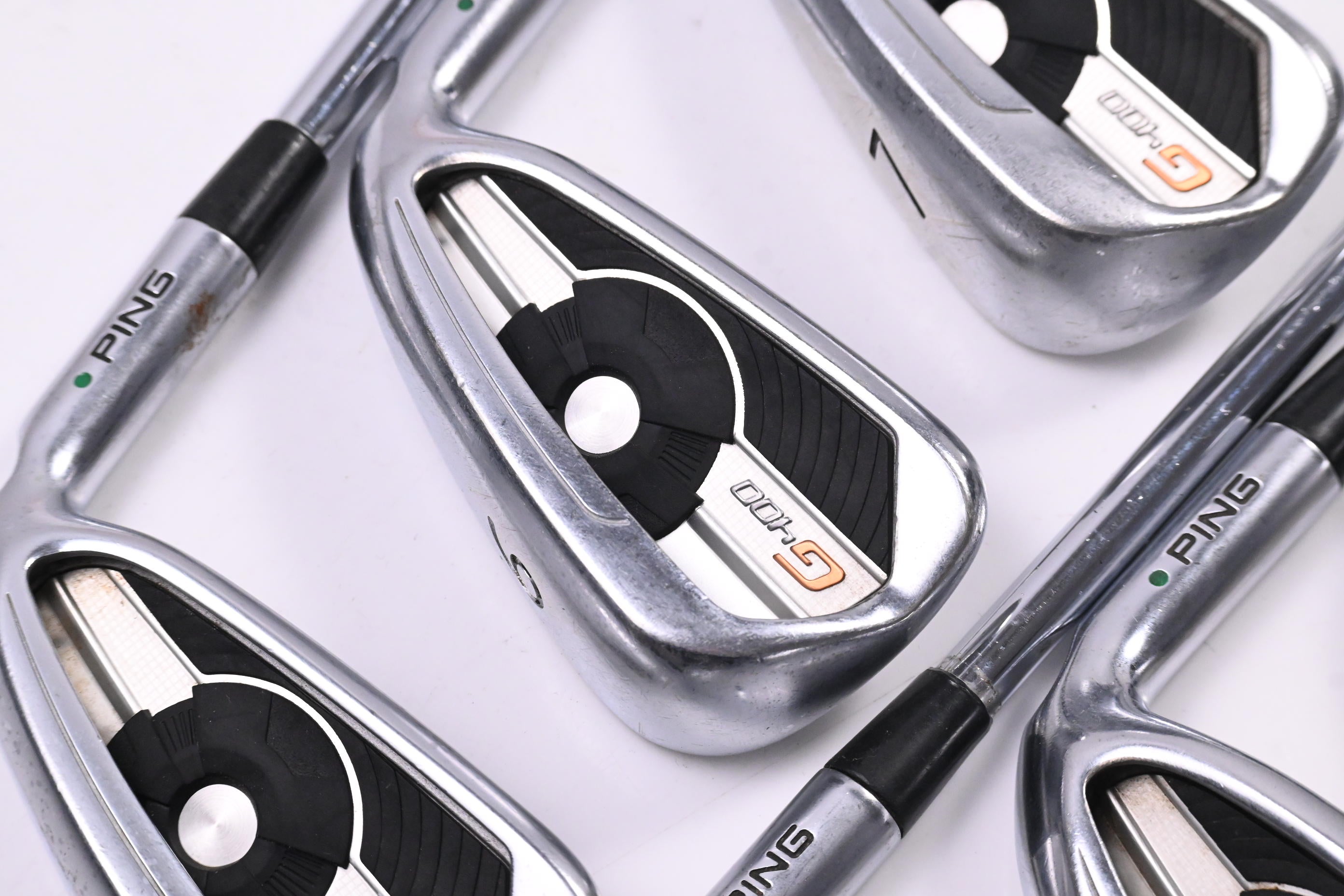 Ping G400 Irons / 5-PW / Green Dot / Stiff Flex XP 95 S300 Shafts