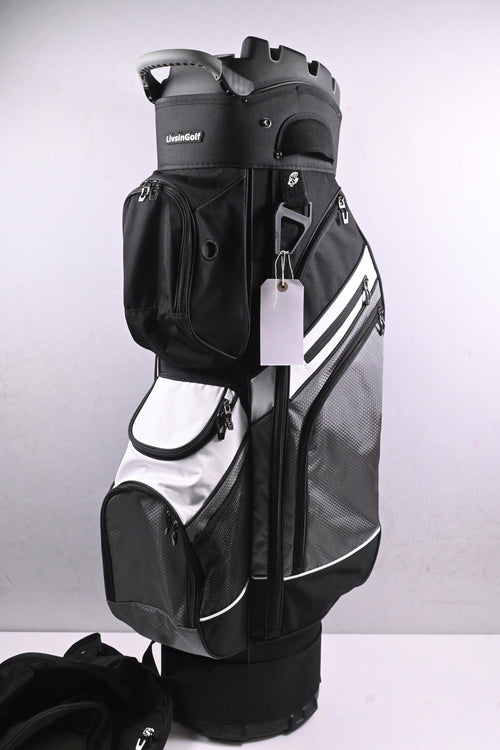 Livsin Golf Cart Bag / 14-Way Divider / Black, White