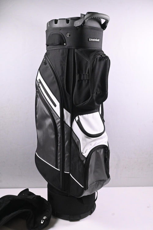 Livsin Golf Cart Bag / 14-Way Divider / Black, White