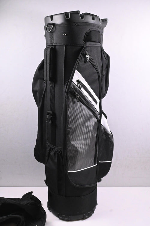 Livsin Golf Cart Bag / 14-Way Divider / Black, White