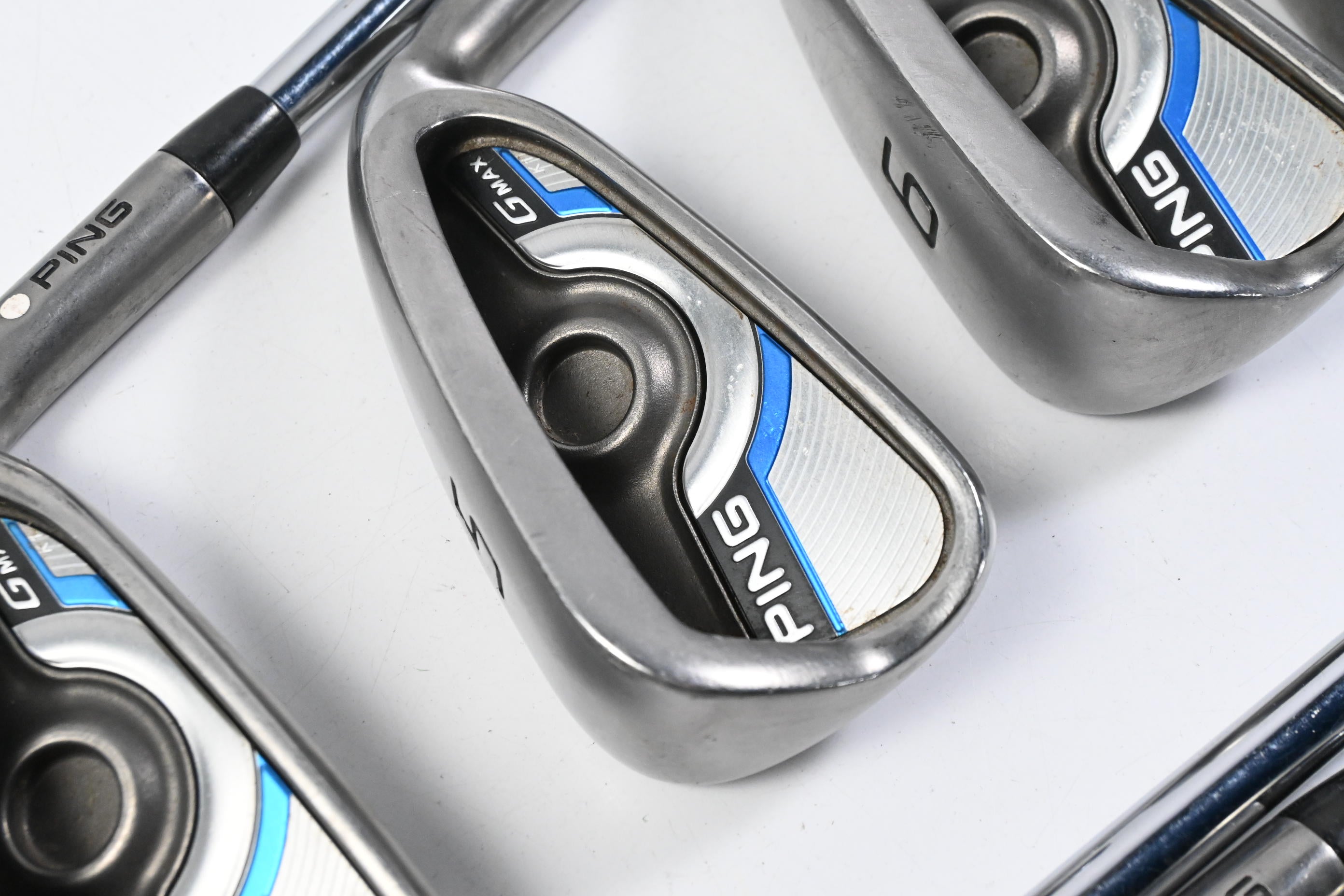 Ping GMax Irons / 4-PW+SW / White Dot / Regular Flex Ping AWT 2.0 Shafts