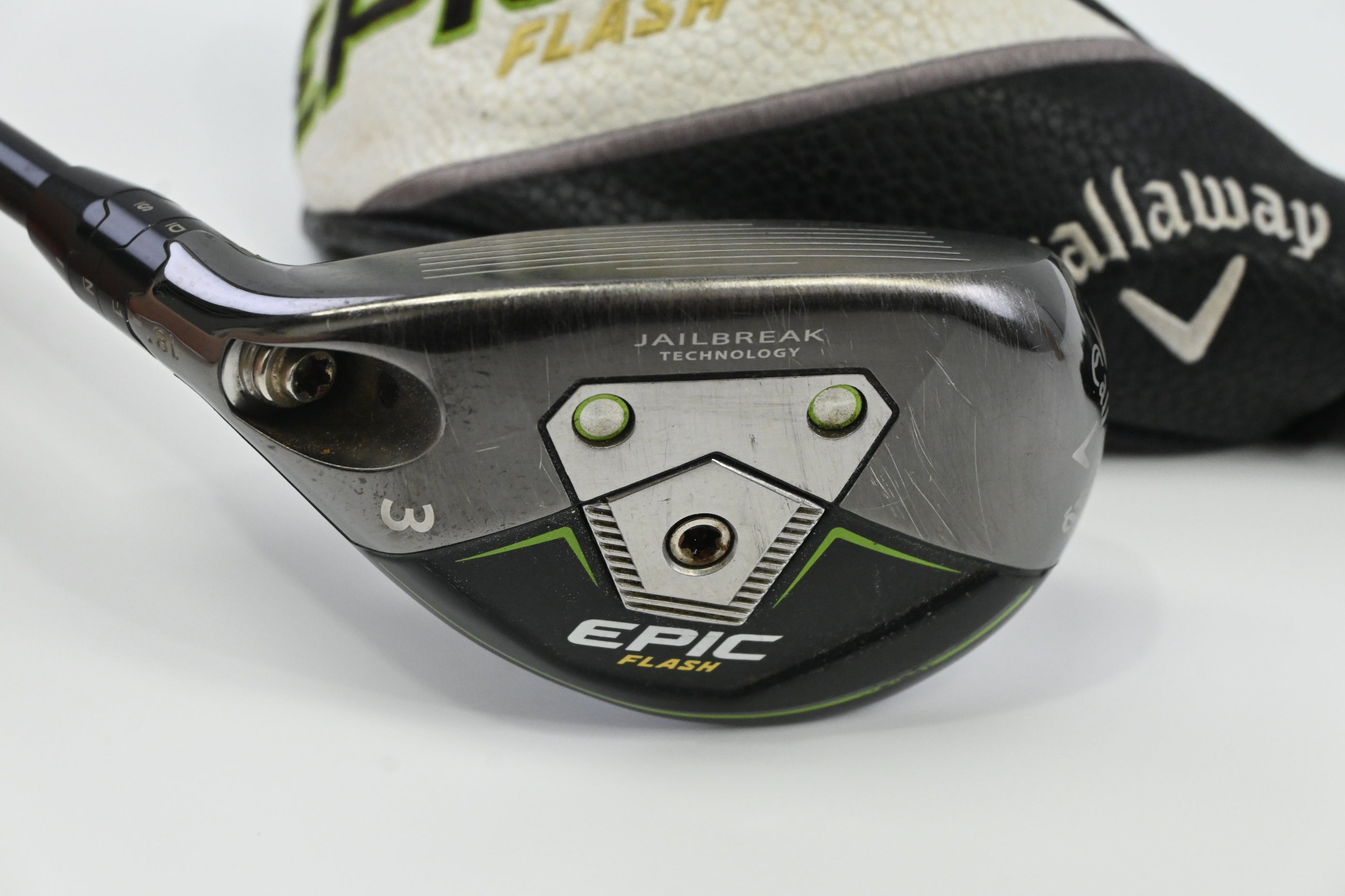 Left Hand Callaway Epic Flash #3 Hybrid / 18 Degree / Stiff Flex Tensei AV White