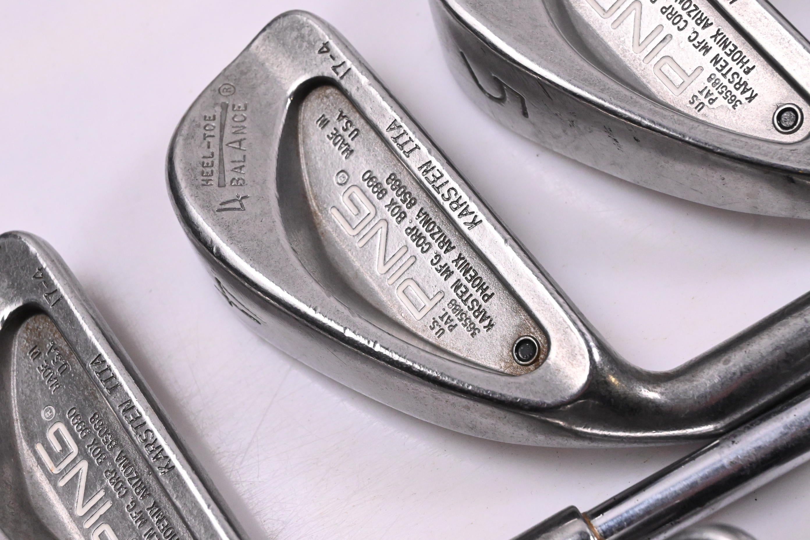Left Hand Ping Karsten IIIA Irons / 3-PW+SW / Black Dot / Stiff Flex ZZ-Lite