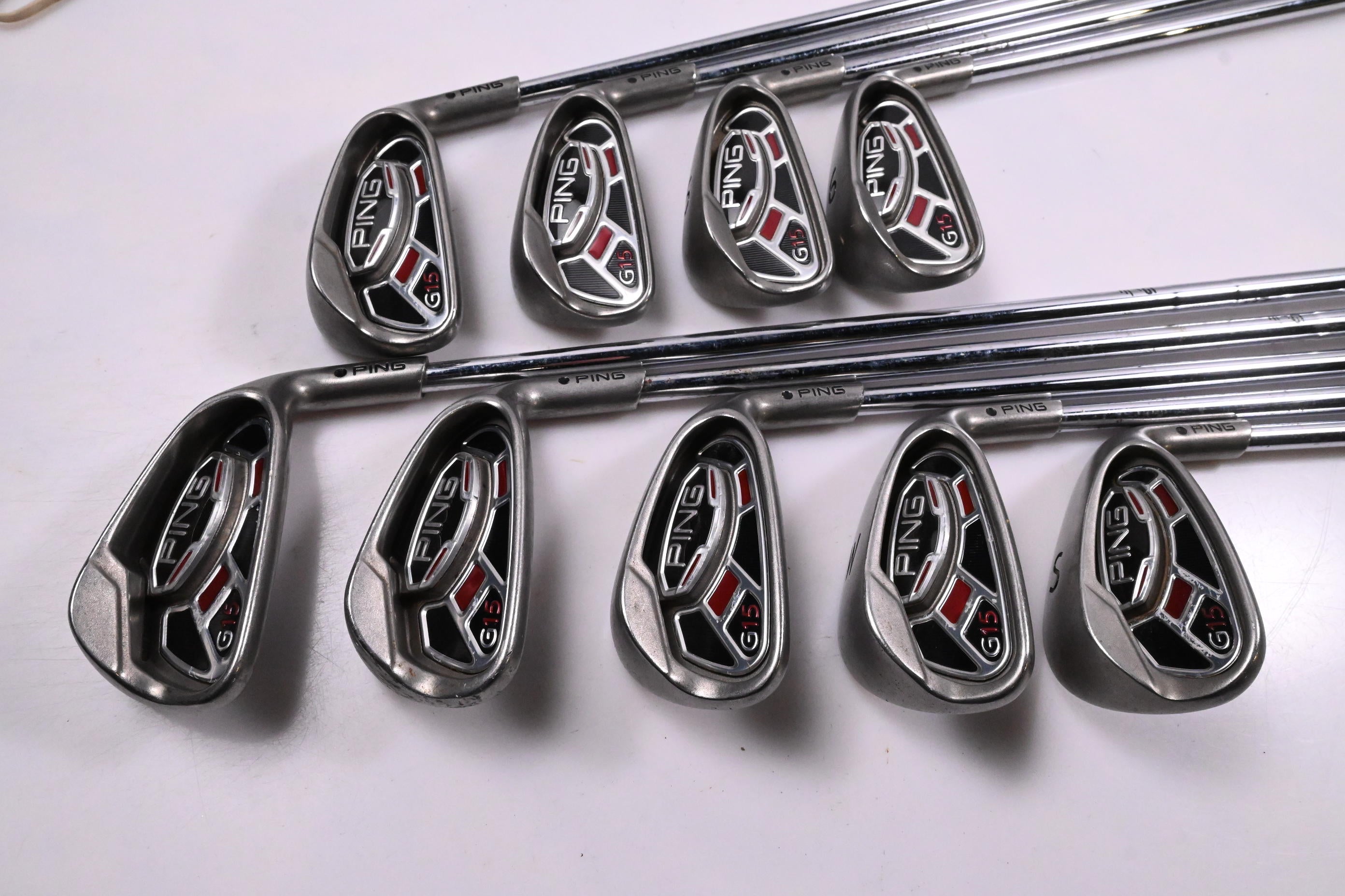 Ping G15 Irons / 3-PW+SW / Black Dot / Stiff Flex Steel Shafts