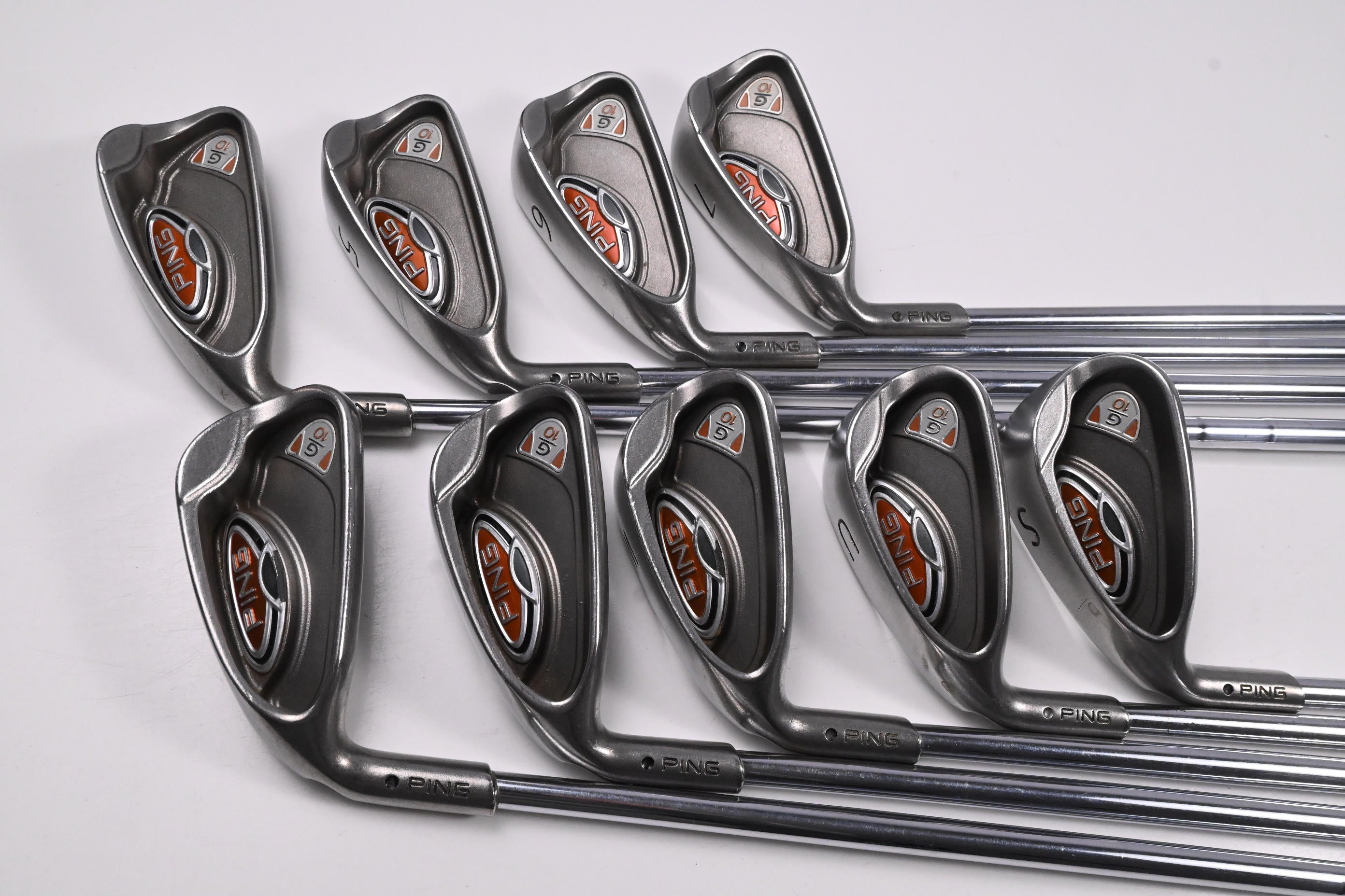 Ping G10 Irons / 4-PW+GW+SW / Black Dot / Stiff Flex Steel Shafts