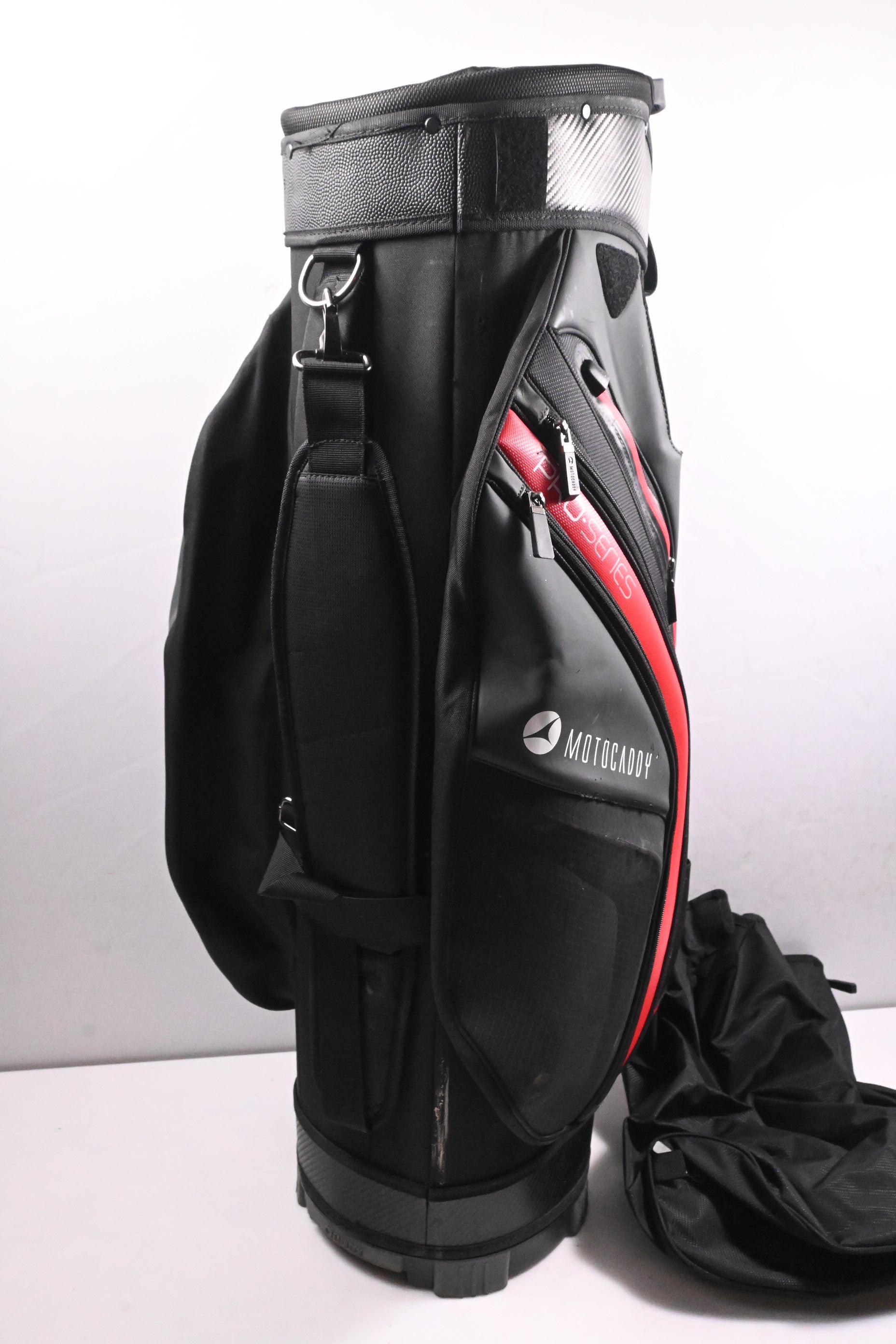Motocaddy Pro-Series Cart Bag / 14-Way Divider / Black, Red. Grey