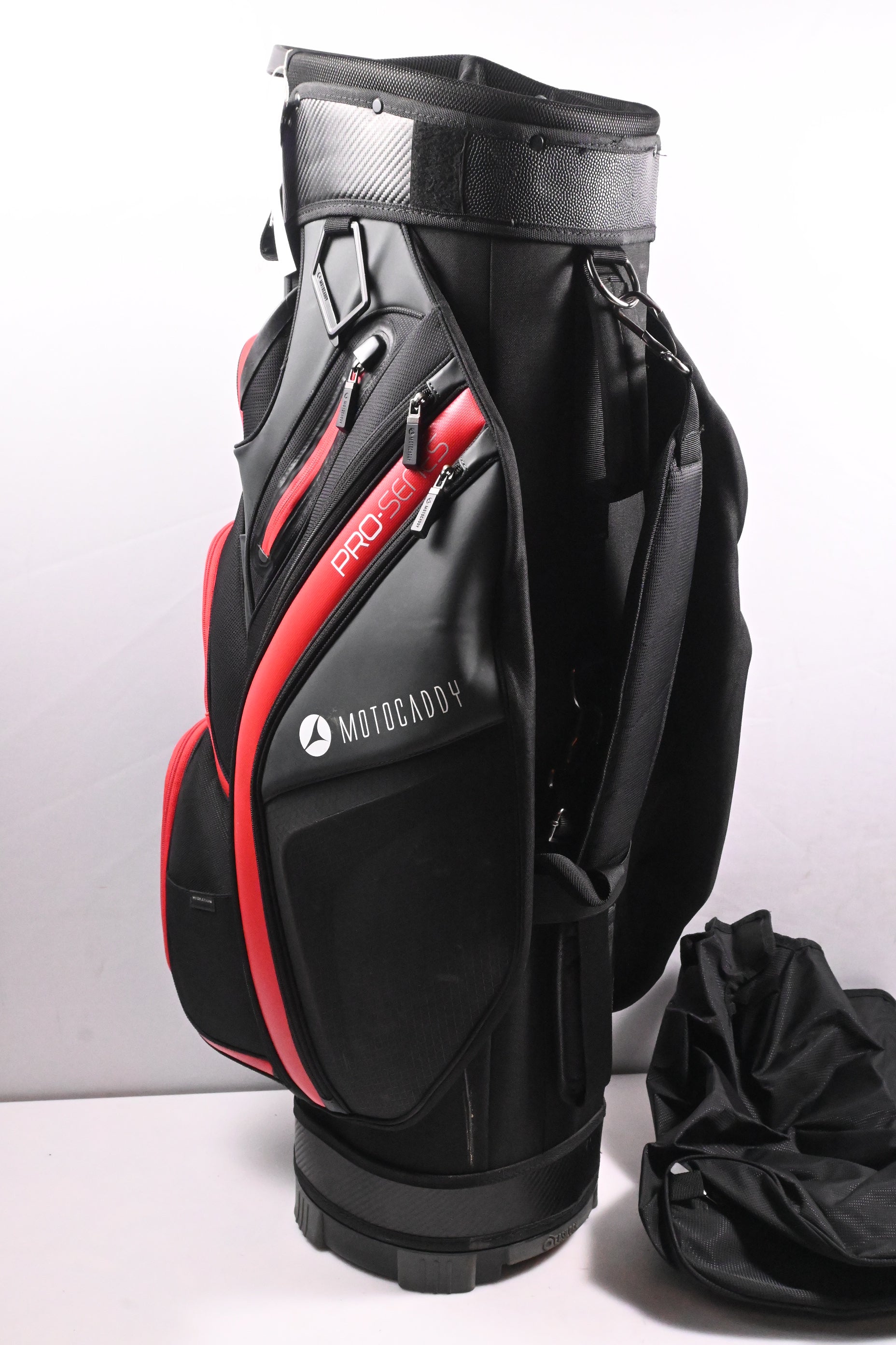 Motocaddy Pro-Series Cart Bag / 14-Way Divider / Black, Red. Grey