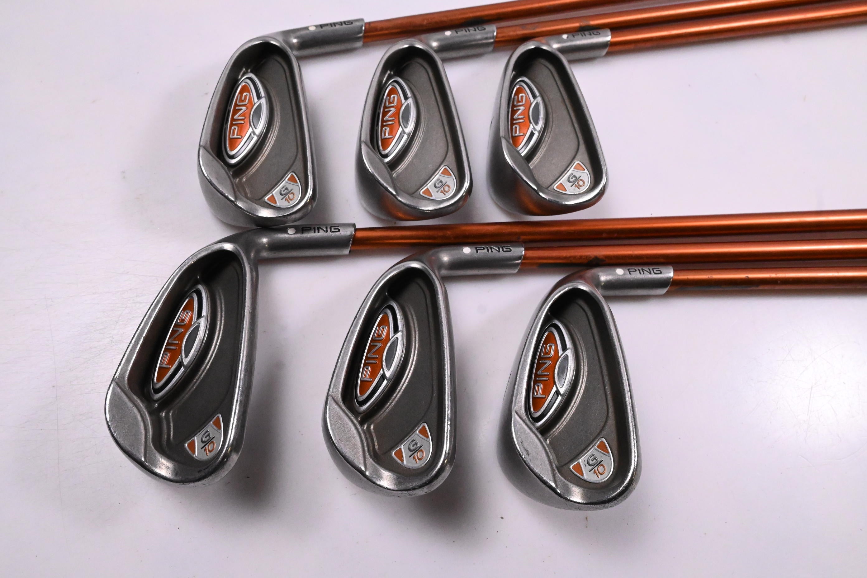 Ping G10 Irons / 5-PW / White Dot / Regular Flex Ping TFC 129 Shafts