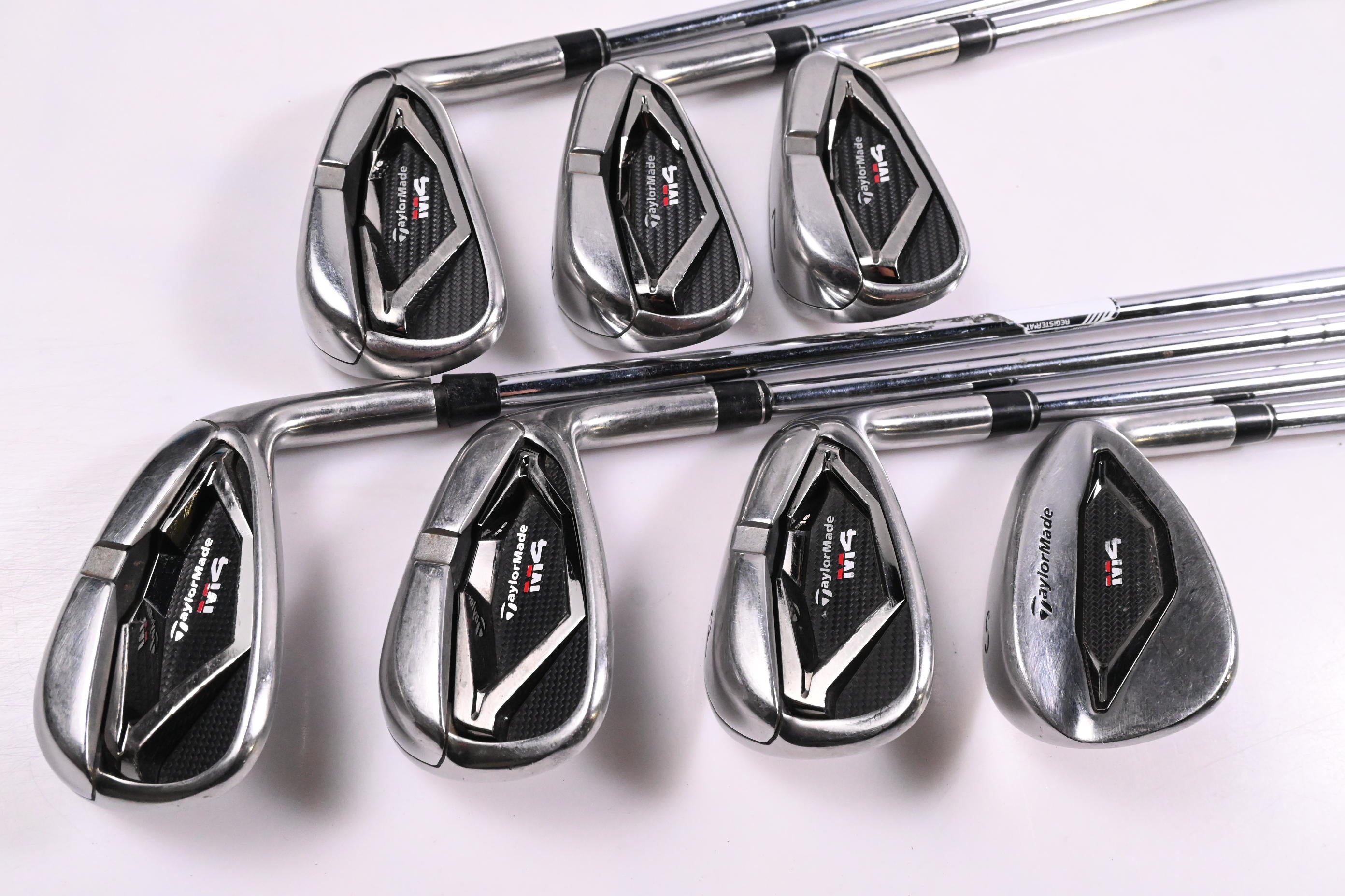 Taylormade M4 Irons / 5-PW+SW / Stiff Flex KBS MAX 85 Shafts