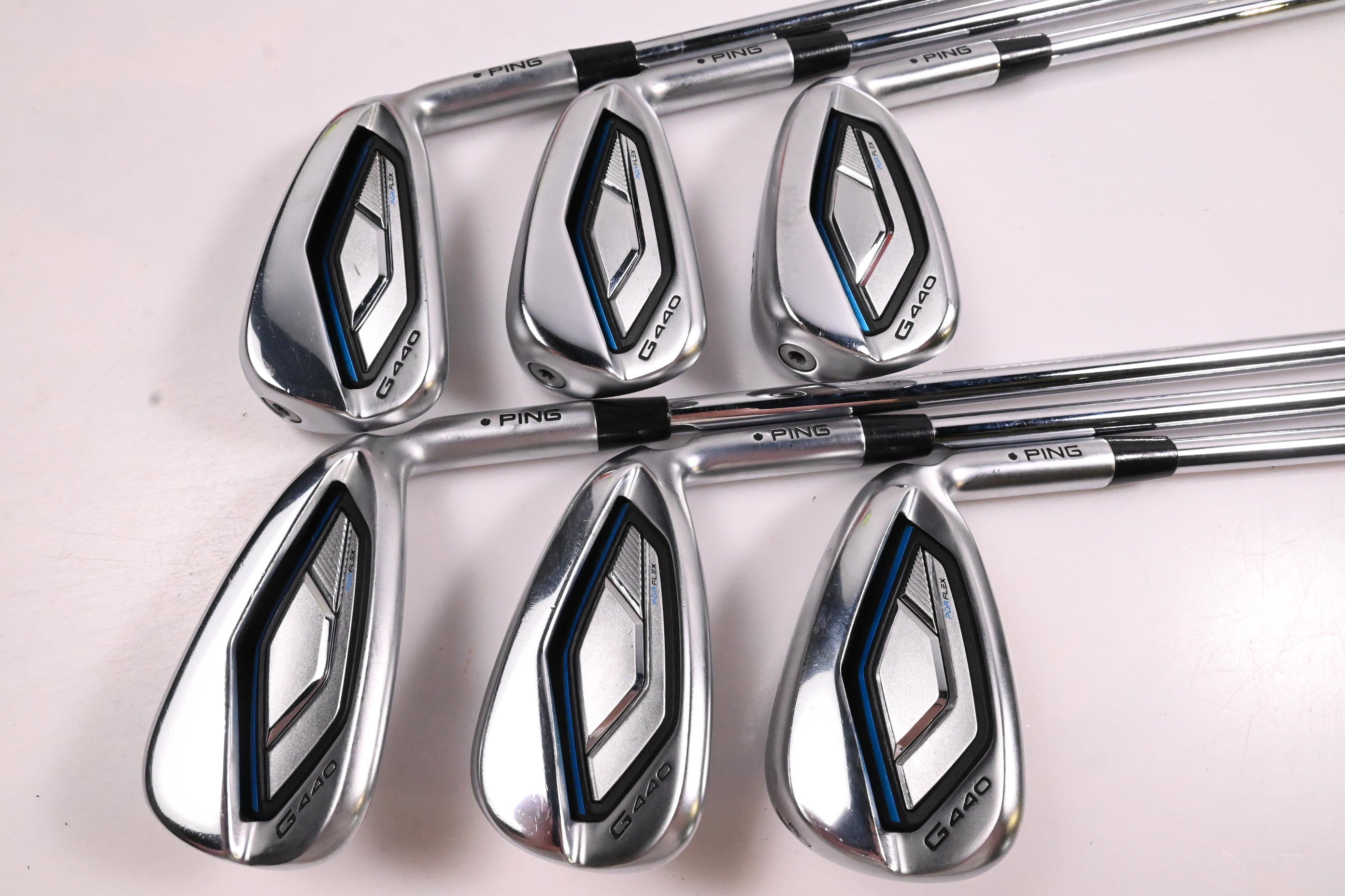 Ping G440 Irons / 6-PW+GW / Black Dot / Regular Flex Ping AWT 3.0 Shafts