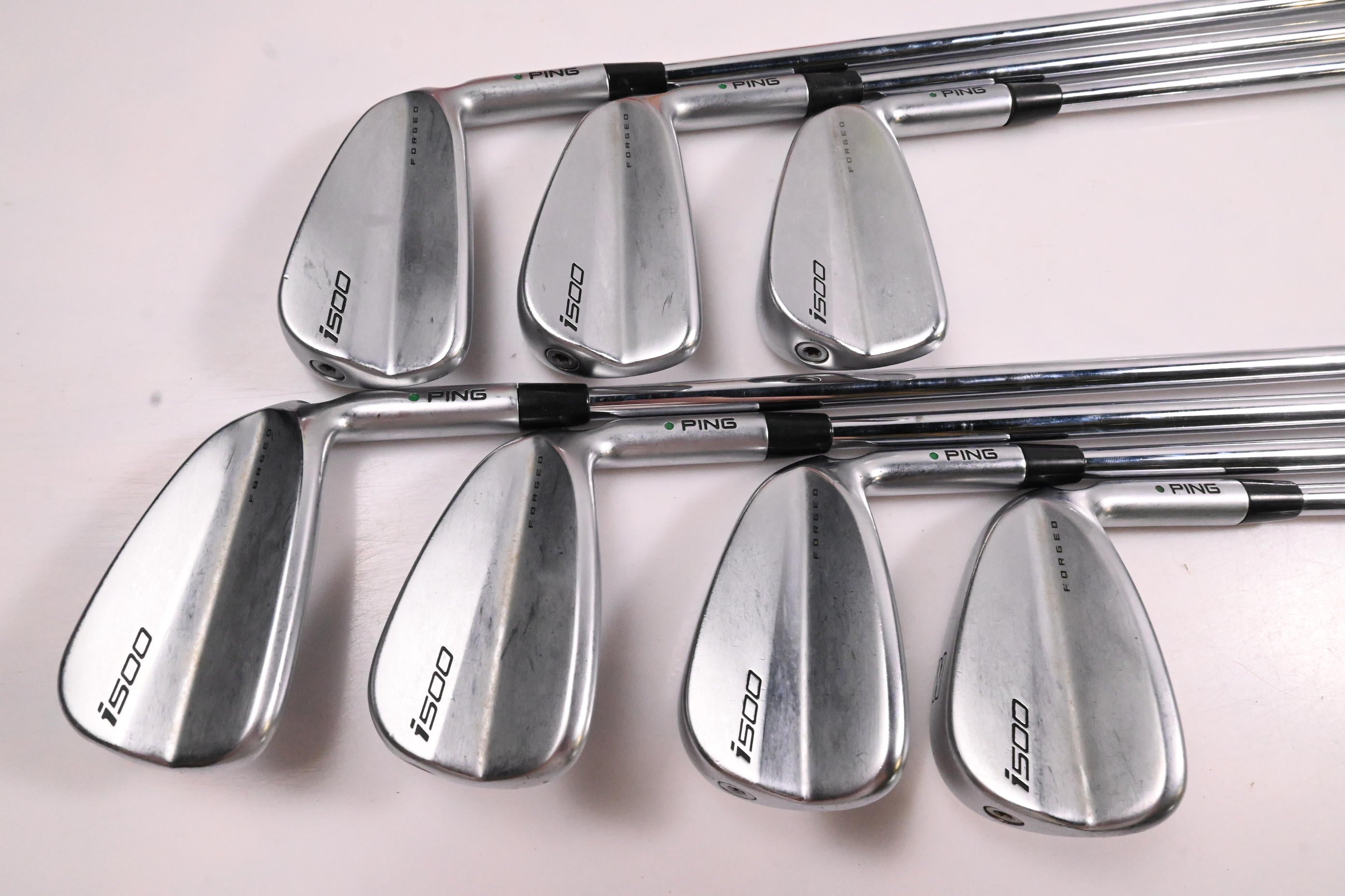Ping i500 Irons / 4-PW / Green Dot / Regular Flex Dynamic Gold 105 S300 Shafts
