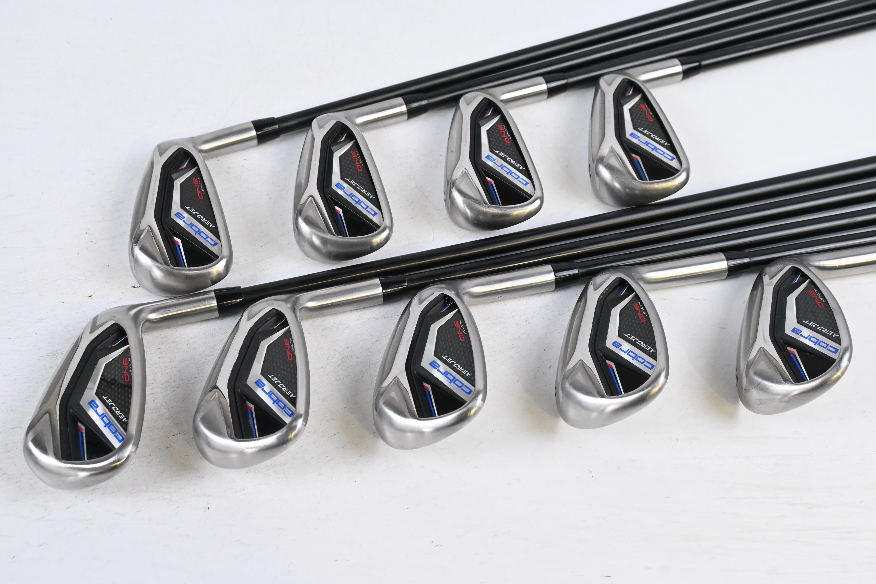 Cobra Aerojet One Length Irons / 4-PW+GW+SW / Senior Flex KBS PGI 65 Shafts