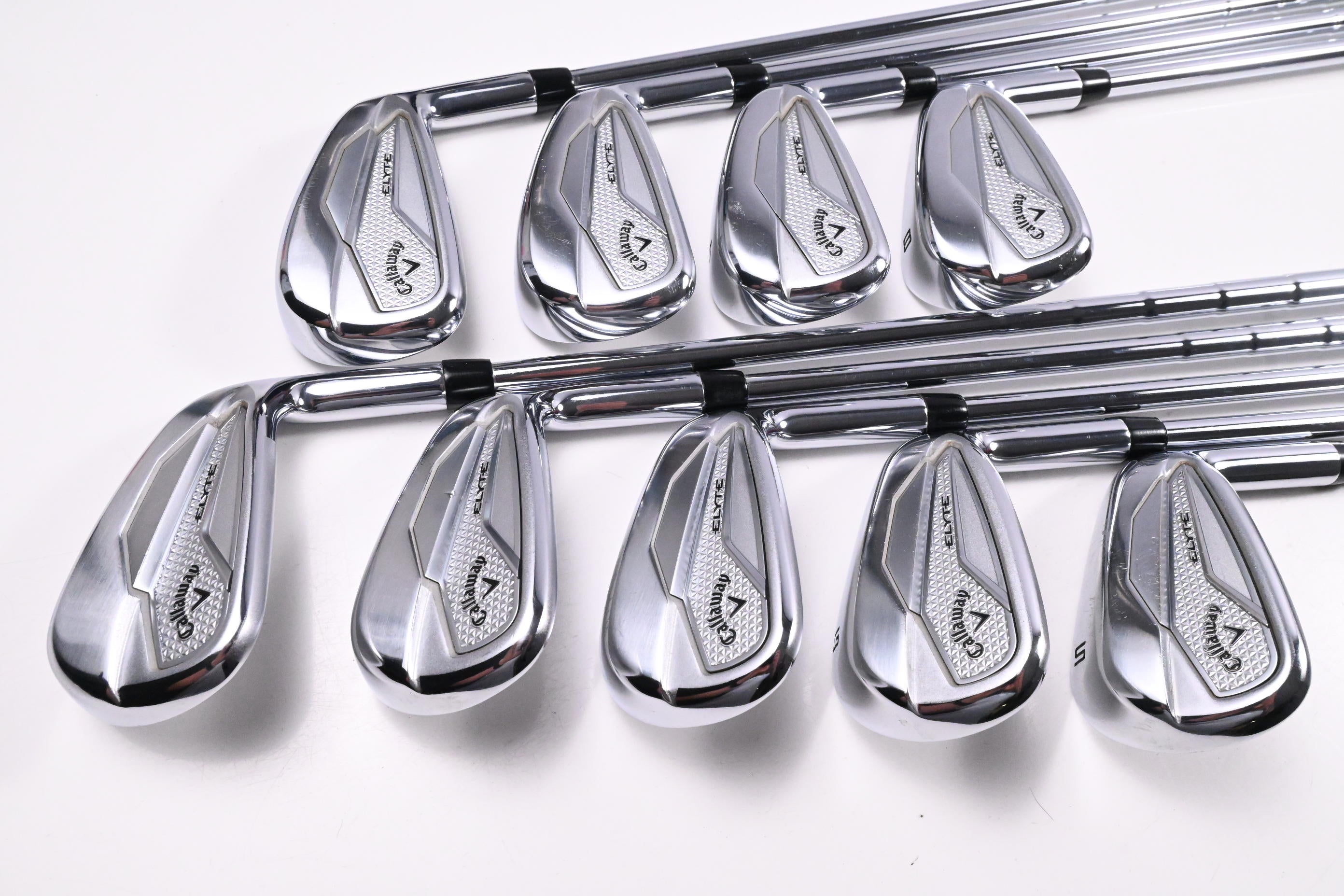 Callaway Elyte Irons / 5-PW+AW+GW+SW / Stiff Flex Vector 90 Shafts