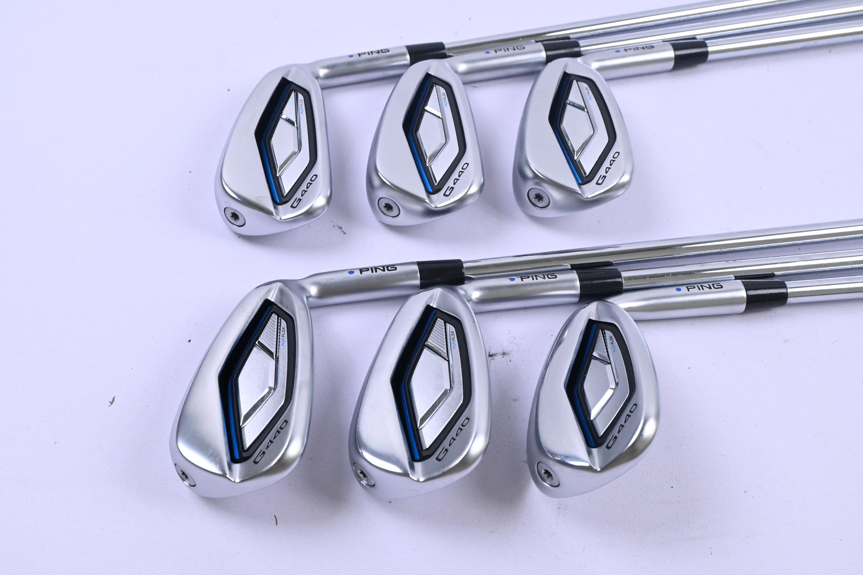 Ping G440 Irons / 6-PW+SW / Blue Dot / Regular Flex Ping AWT 3.0 Shafts