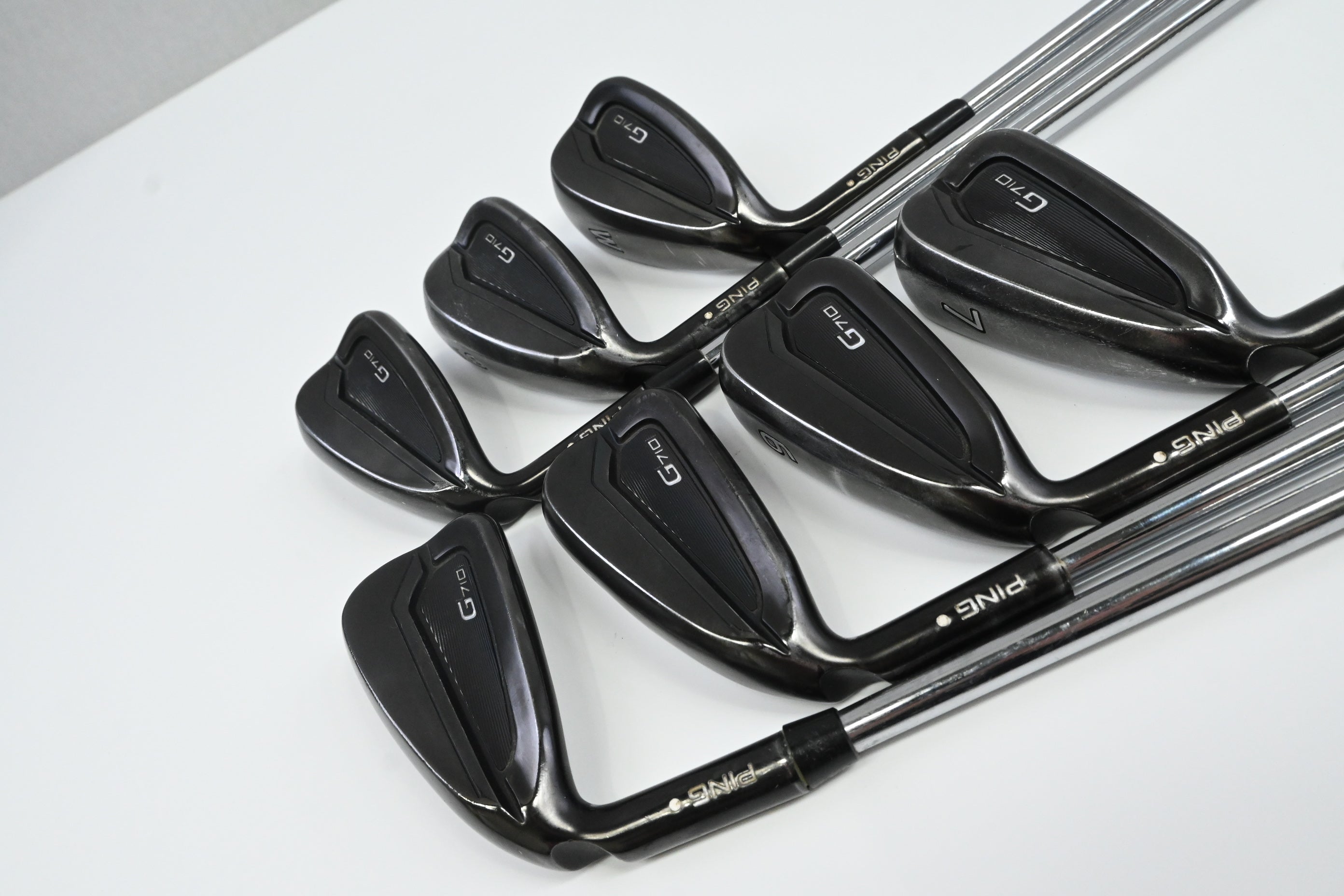 Left Hand Ping G710 Irons / 4-PW / White Dot / Regular Flex Ping AWT 2.0