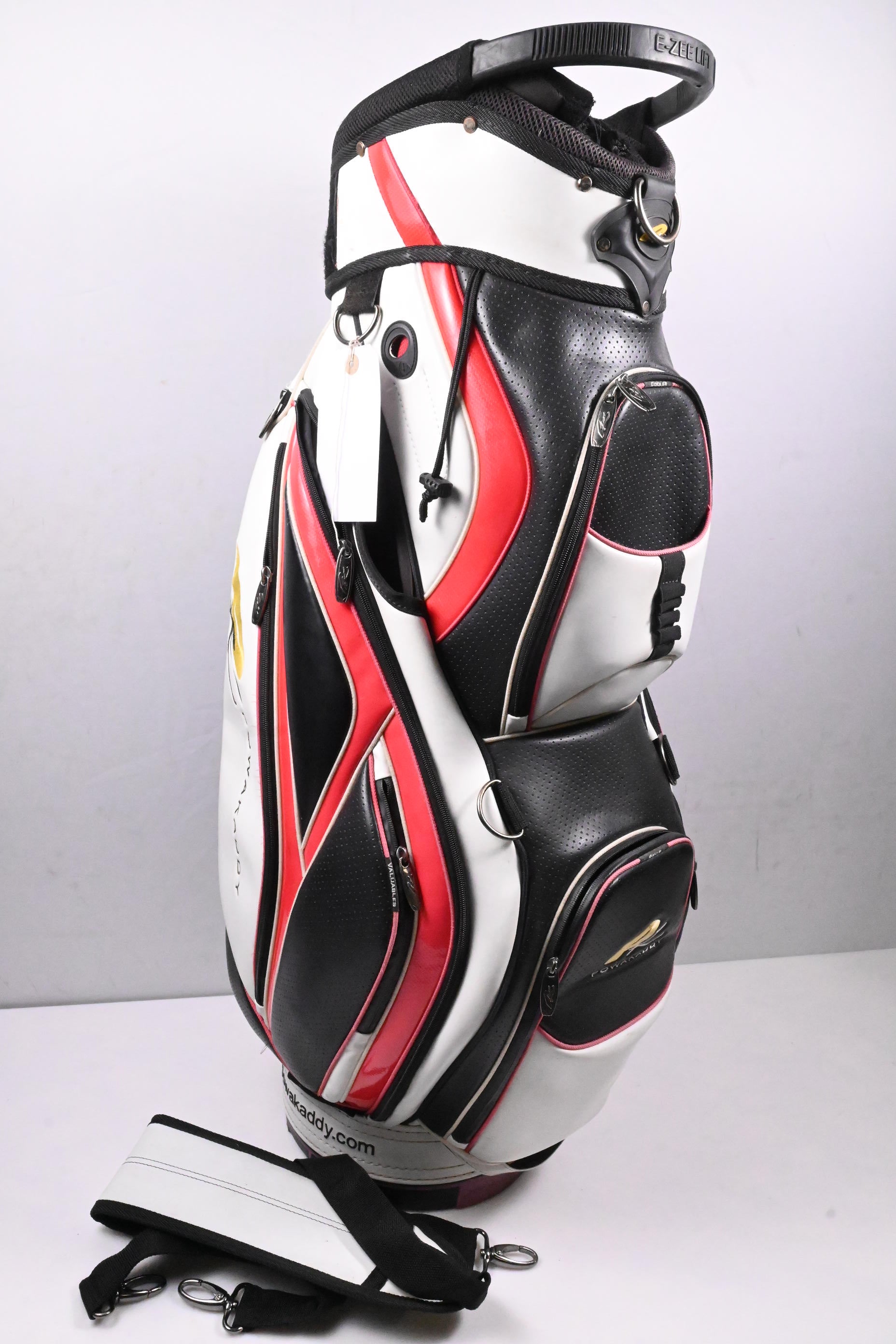 Powakaddy Cart Bag / 14-Way Divider / White, Black, Red