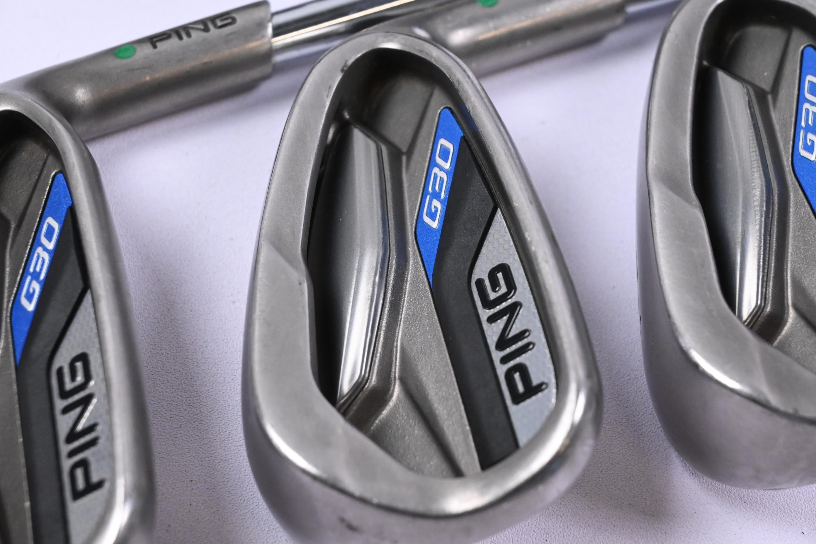 Ping G30 Irons / 4-PW / Green Dot / Stiff Flex Ping CFS Distance Shafts