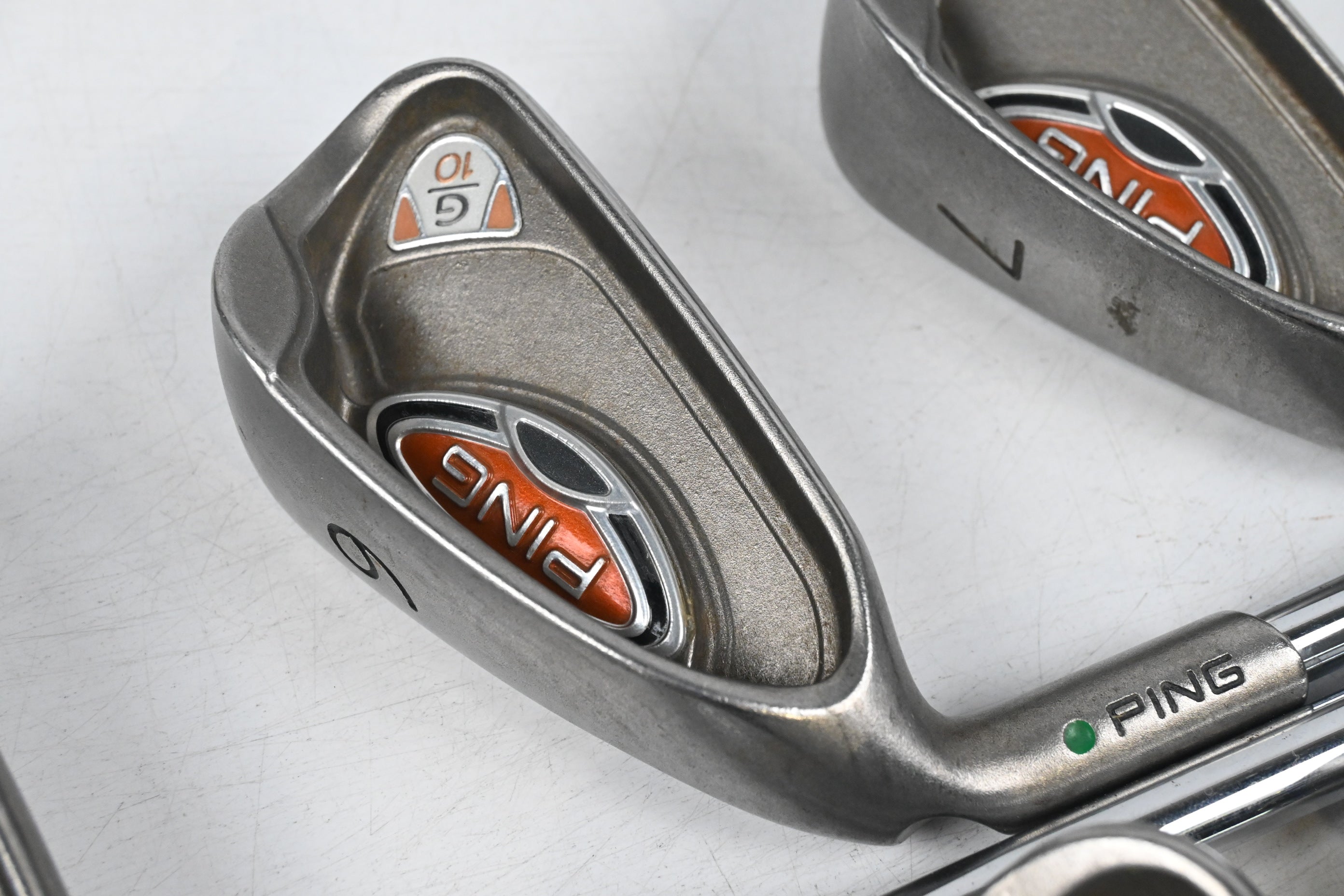 Left Hand Ping G10 Irons / 5-PW / Green Dot / Regular Flex Ping AWT Shafts