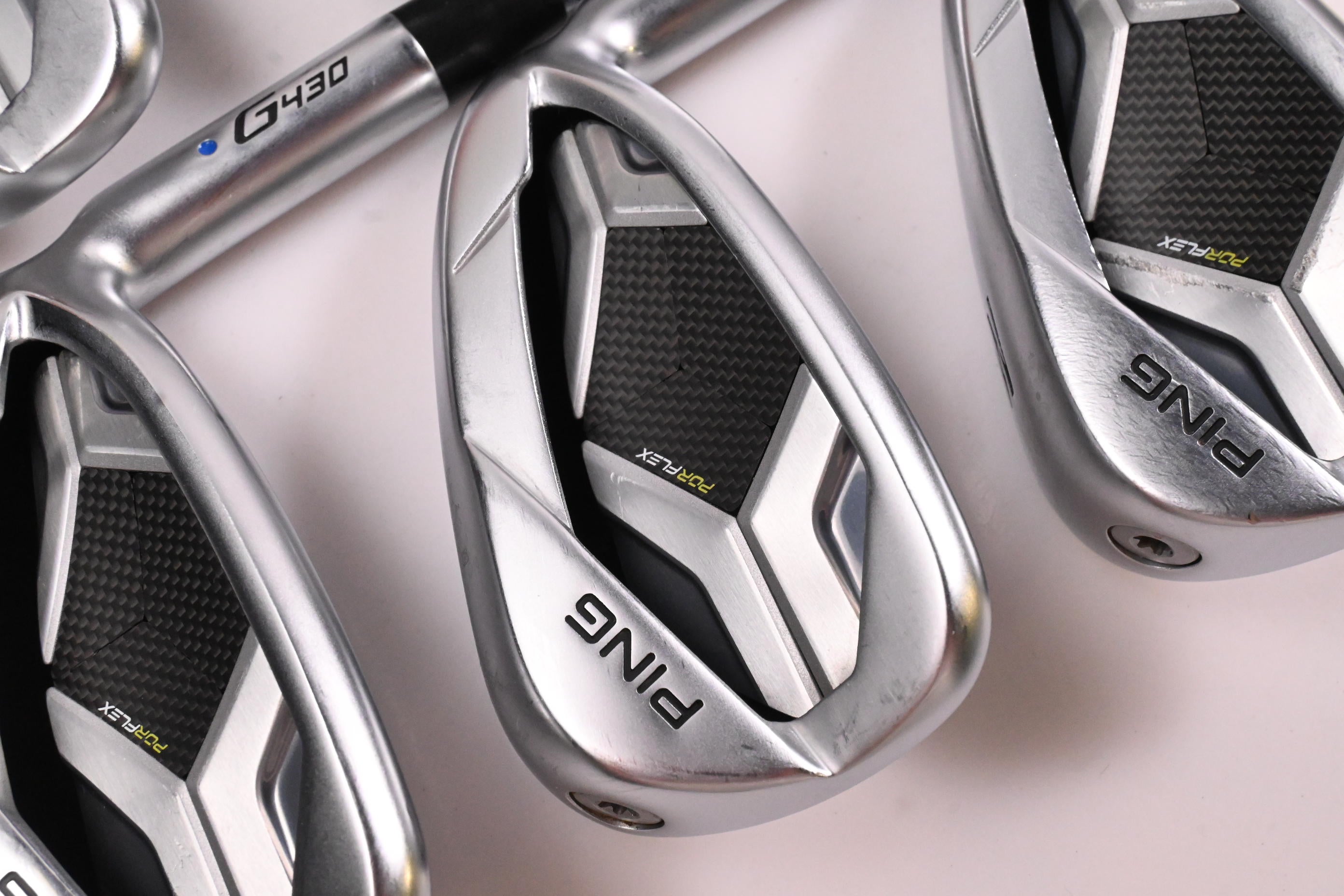 Ping G430 Irons / 6-PW / Blue Dot / Regular Flex Ping AWT 2.0 Shafts