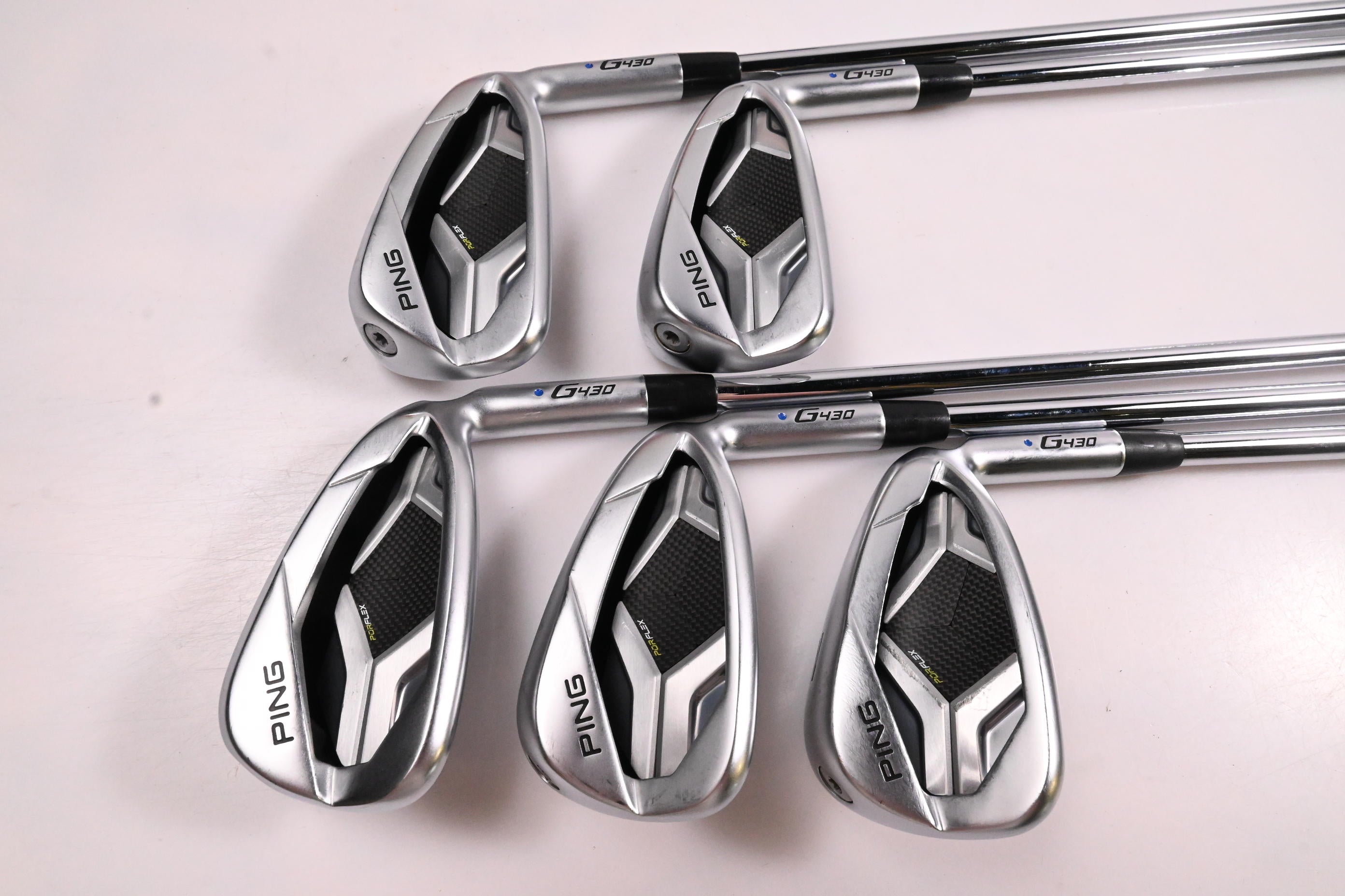 Ping G430 Irons / 6-PW / Blue Dot / Regular Flex Ping AWT 2.0 Shafts