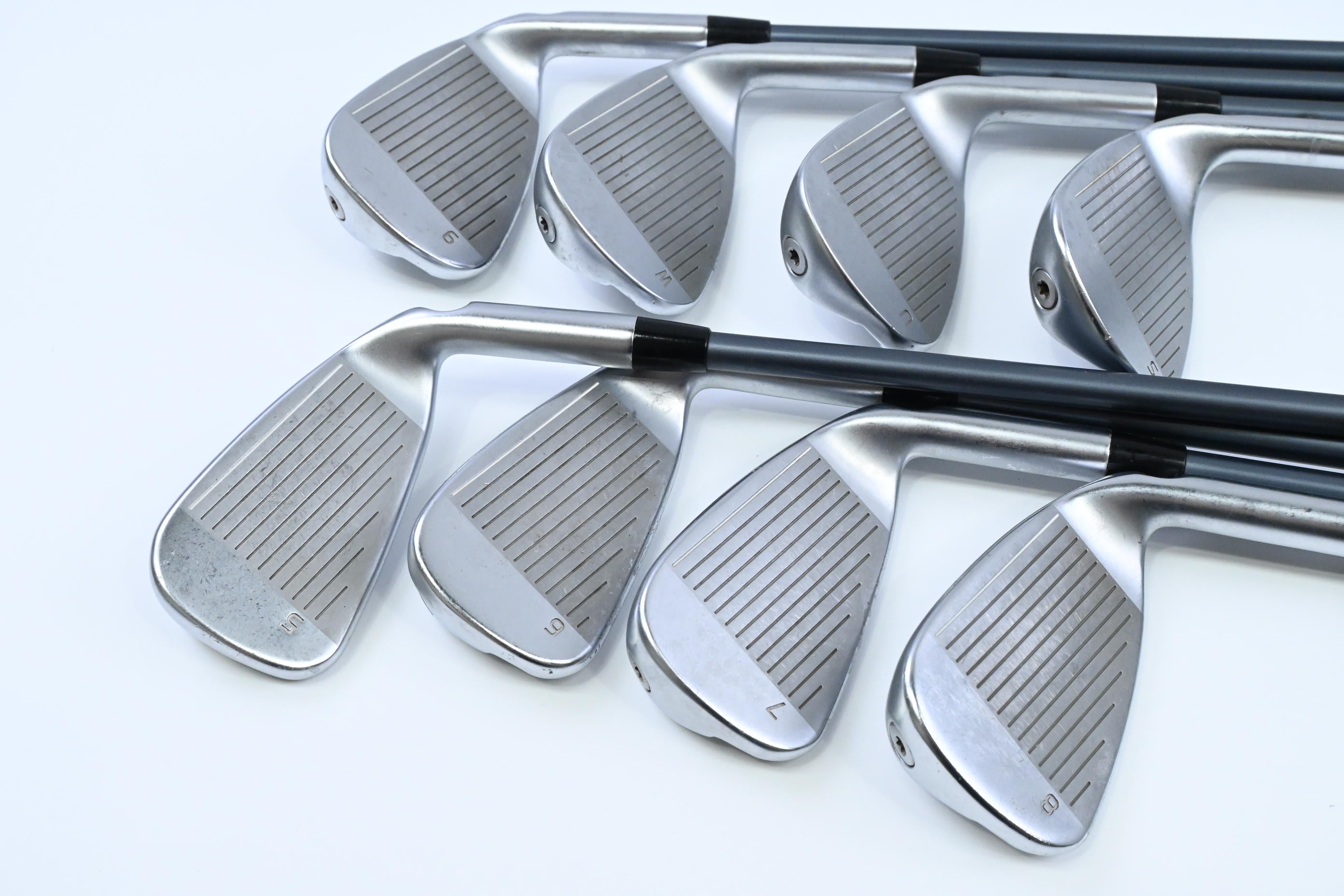 Left Hand Ping G425 Irons / 5-PW+UW+SW / Green Dot / Senior Flex Ping Alta CB