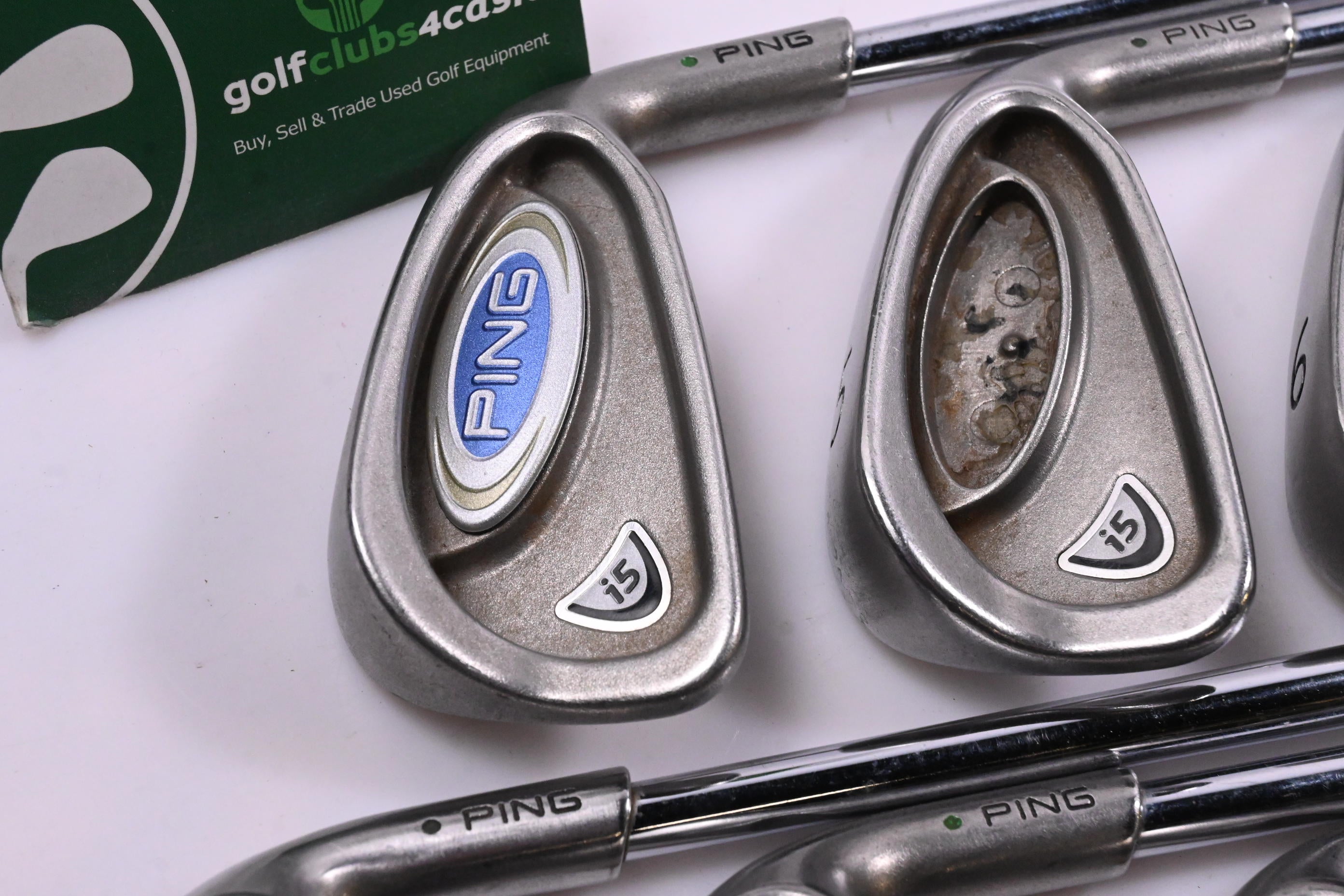 Ping i5 Irons / 4-PW / Green Dot / Stiff Flex Ping AWT Shafts