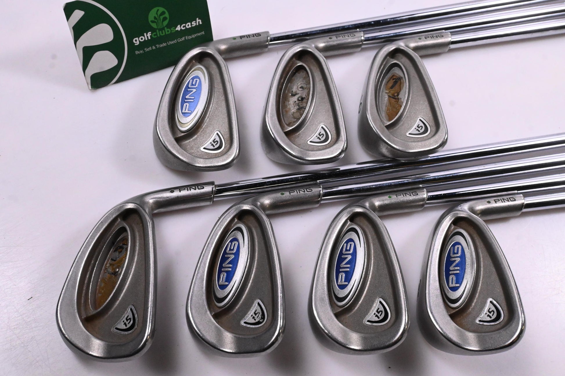 Ping i5 Irons / 4-PW / Green Dot / Stiff Flex Ping AWT Shafts