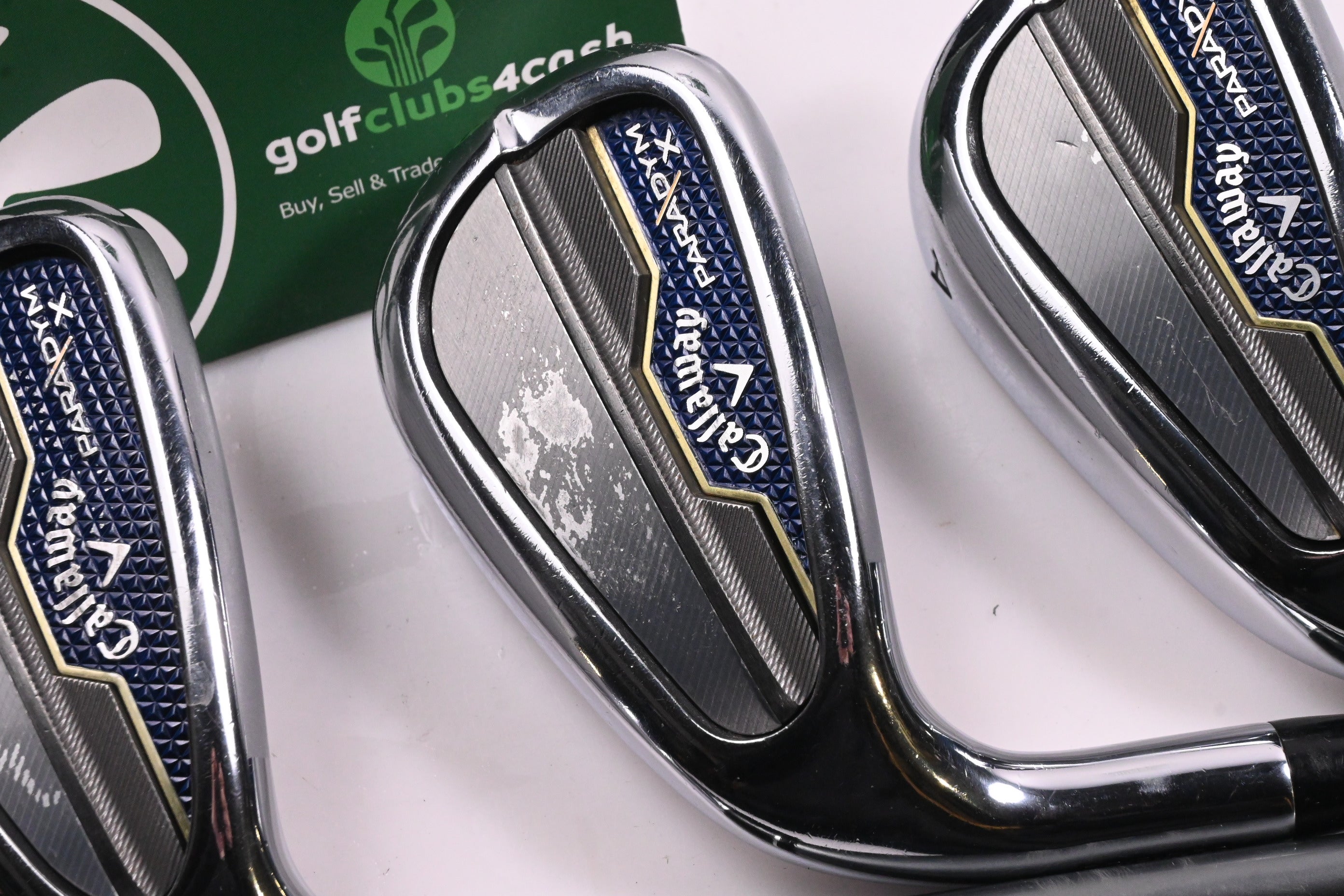Left Hand Callaway Paradym X Irons / 7-PW+AW / Regular Flex HZRDUS Silver 65