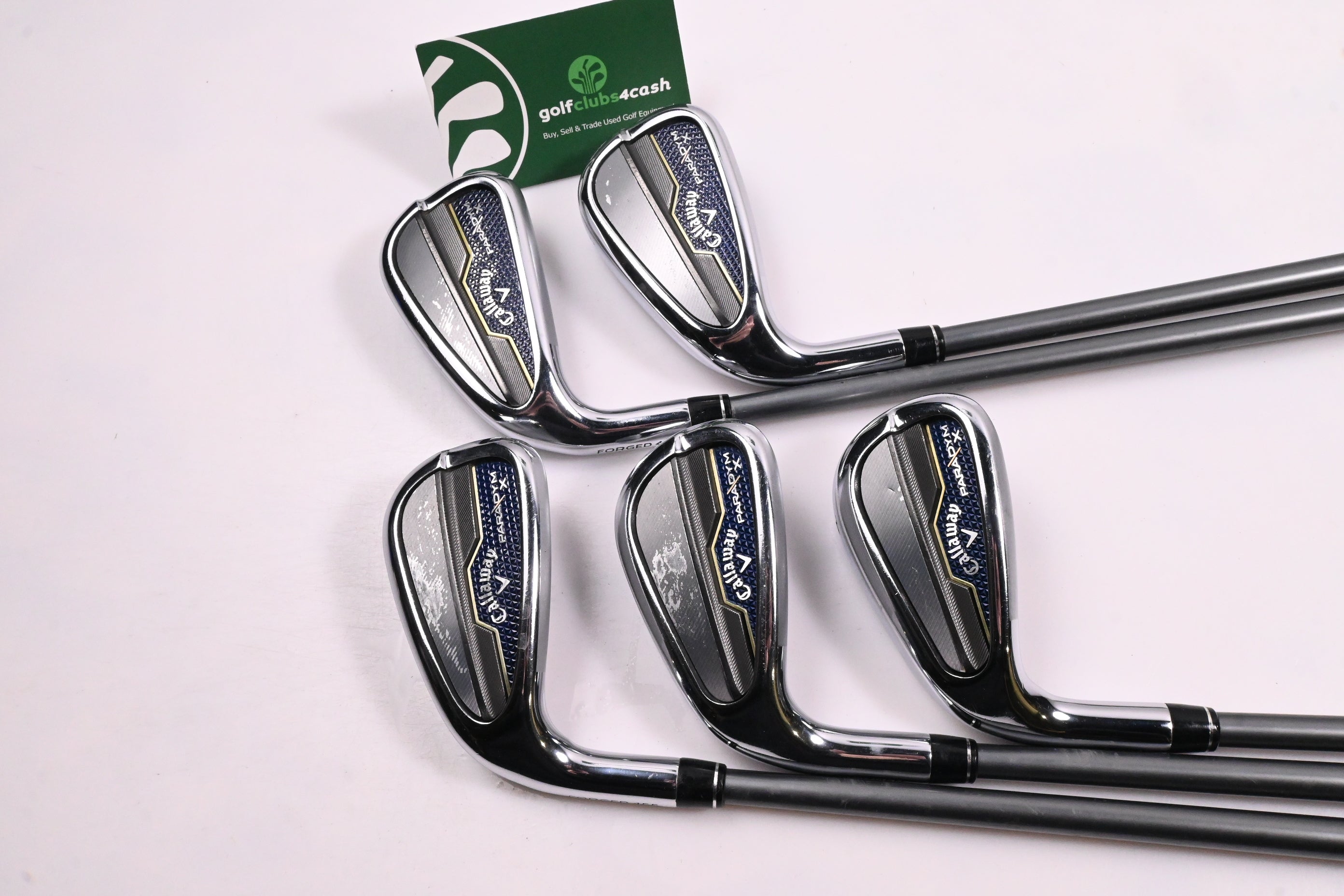 Left Hand Callaway Paradym X Irons / 7-PW+AW / Regular Flex HZRDUS Silver 65