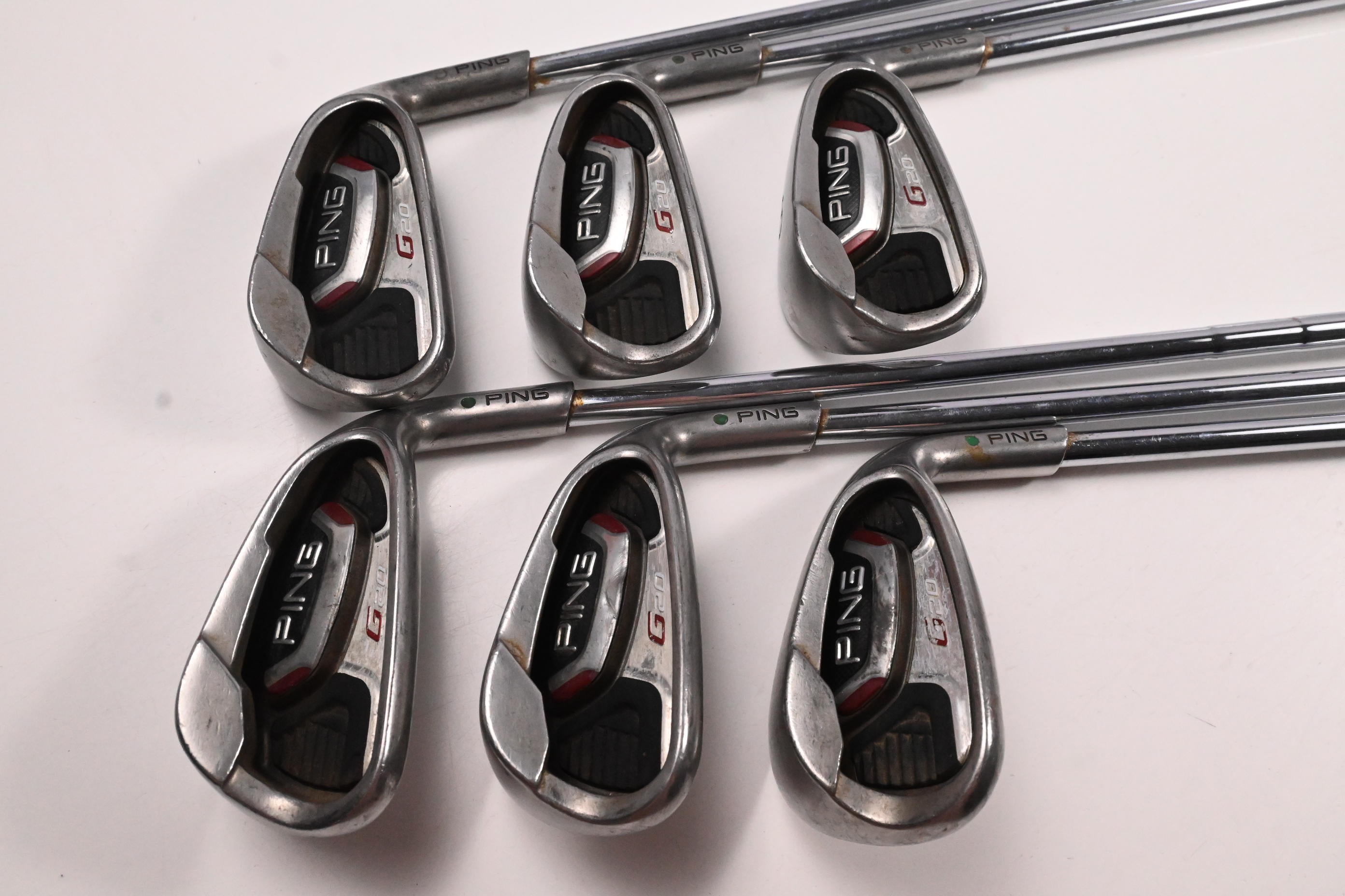 Ping G20 Irons / 6-PW+SW / Green Dot / Regular Flex Ping CFS Shafts