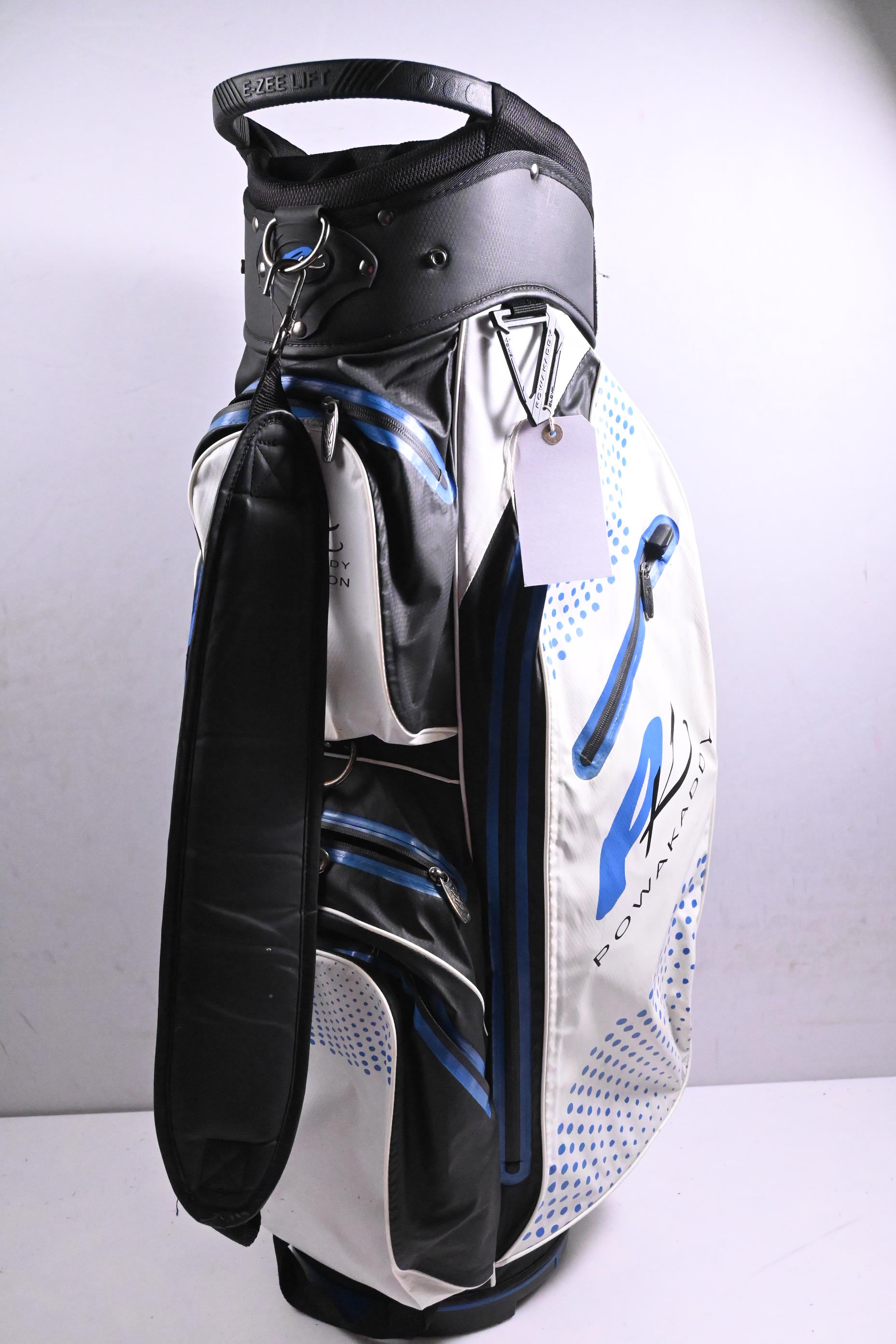 Powakaddy Dri Edition Cart Bag / 14-Way Divider / Black, White, Blue