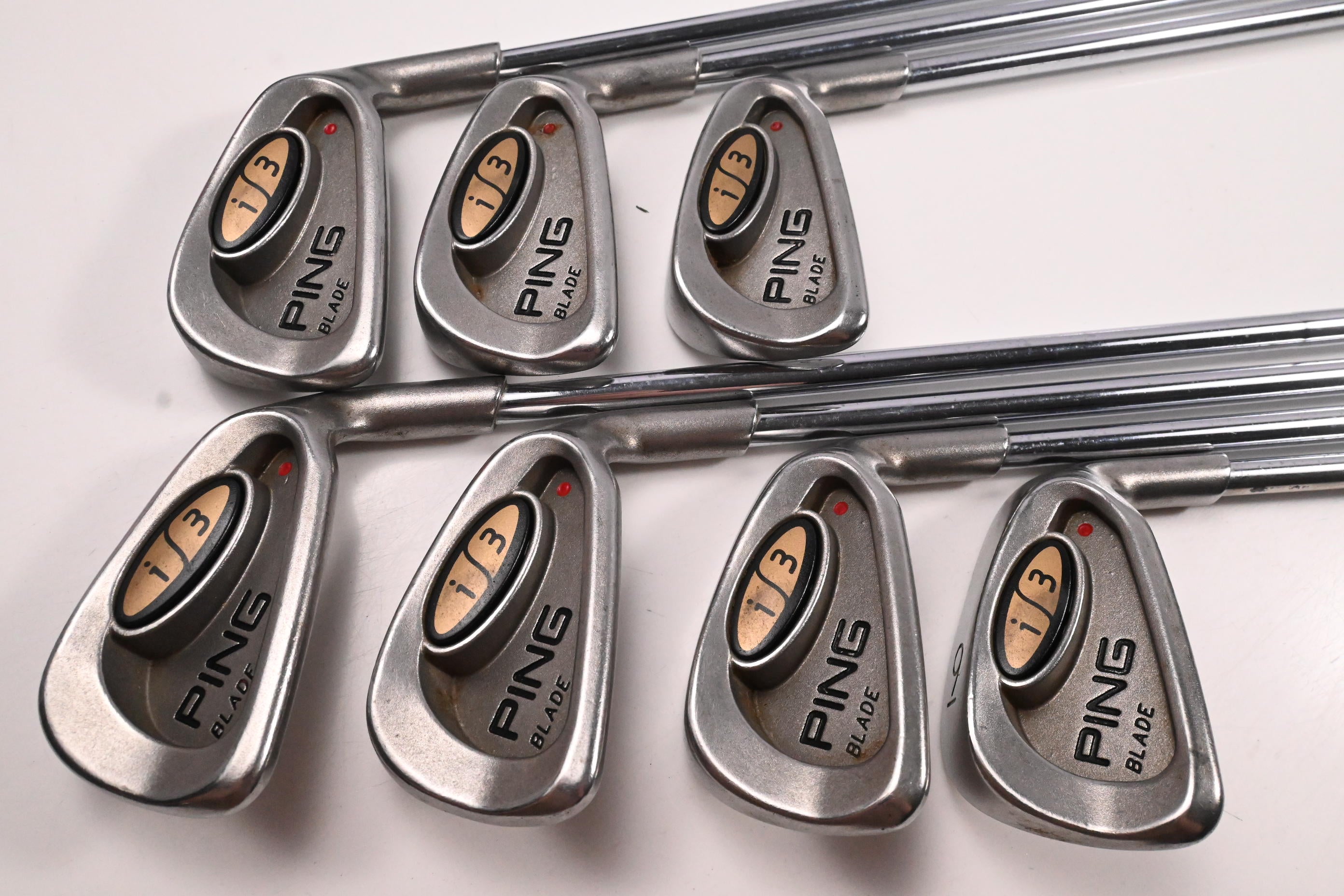 Ping i3 Irons / 3-9i / Red Dot / Stiff Flex Ping Cushin JZ Red Shafts