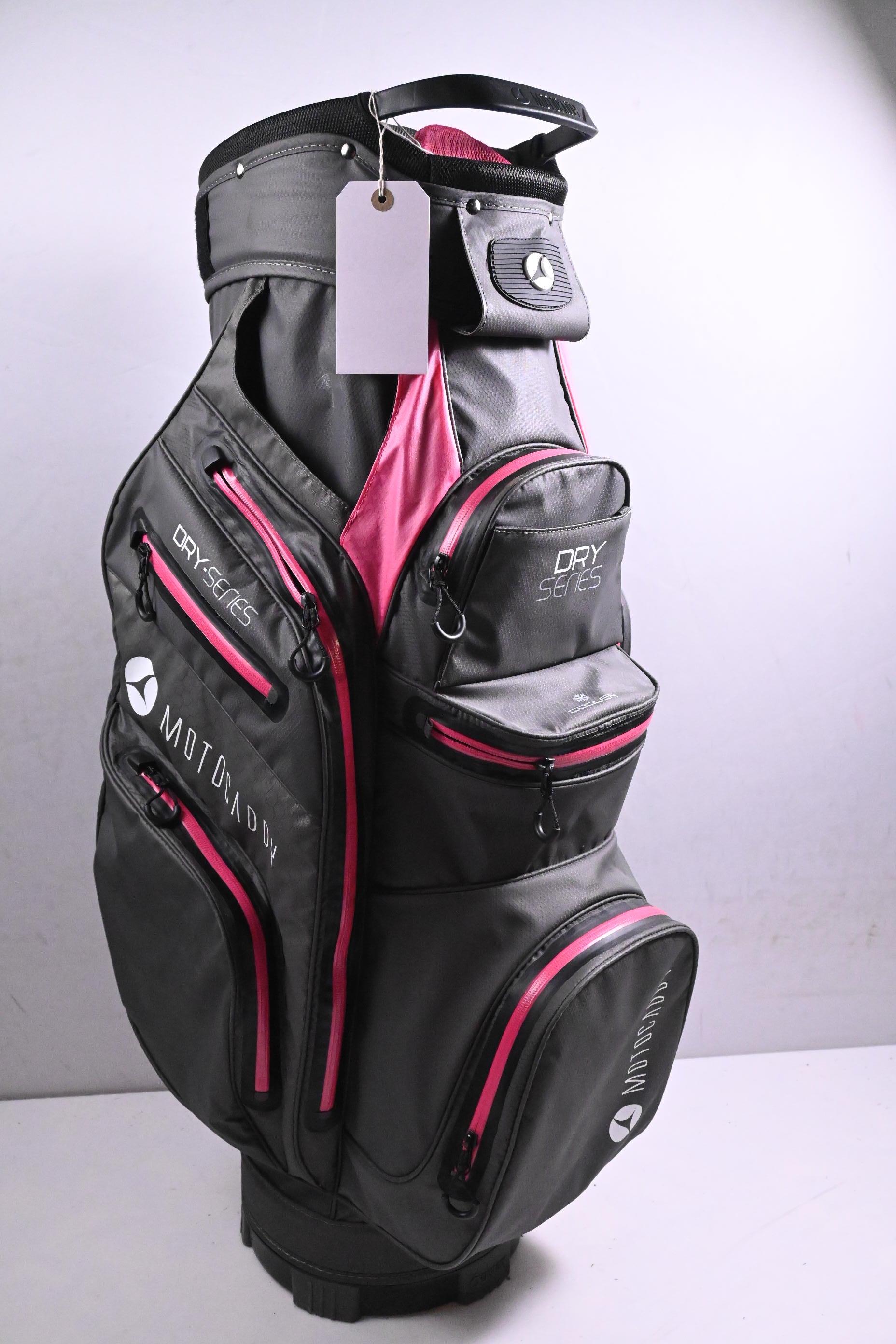 Motocaddy Dry Series Cart Bag / 14-Way Divider / Grey, Pink